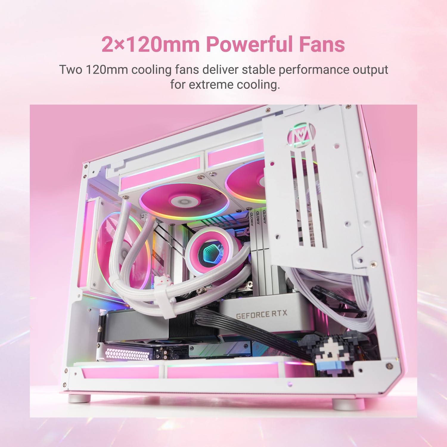 ID-COOLING FX240 INF Pink Edition 240mm ARGB Liquid CPU Cooler | AIO Water Cooling System with Infinity Mirror Effect | 2x120mm Daisy-Chained Low-Noise Fans (29.9dB Max) | Intel & AMD Compatible | Perfect for Gaming PC Builds & High-Performance Workstations