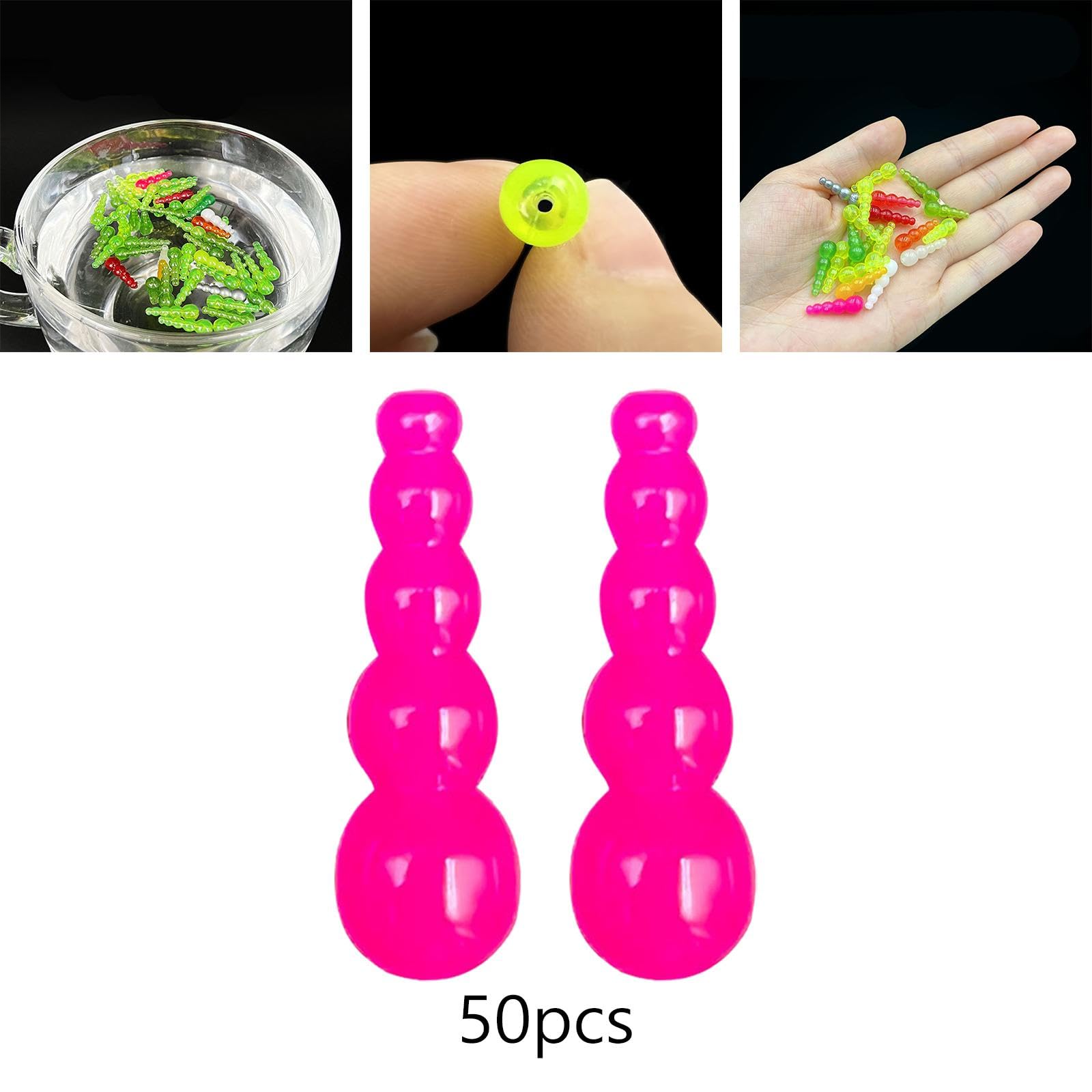 50pcs Stacked Fishing Beads Set - Lightweight Portable Lure Tackle Kit for Zander, Bass & Walleye | Perfect for Freshwater & Saltwater Fishing Accessories