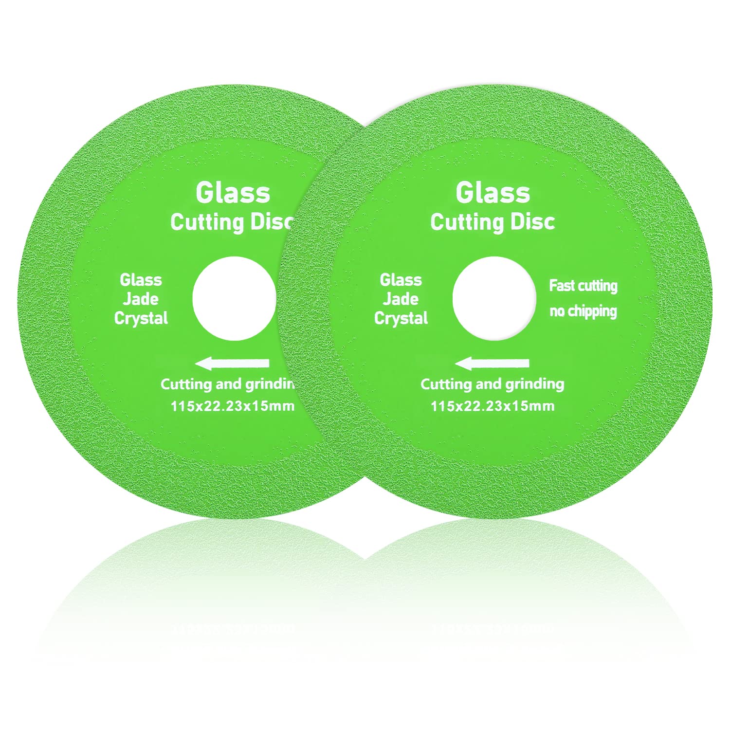 2PCS Diamond Glass Cutting Disc for Angle Grinder - 4.5inch/115mm Ultra Thin 1mm Saw Blade Wheel for Ceramic, Jade, Crystal & Bottle Cutting - Perfect for DIY Projects, Home Renovation & Craft Work
