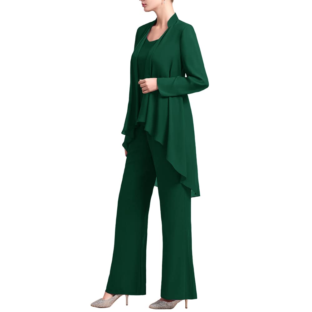 Zongqiven Women's 3-Piece Chiffon Pant Suit Set - Elegant Mother of The Bride Outfit for Weddings, Evening Parties & Special Occasions | Formal Guest Attire for Women