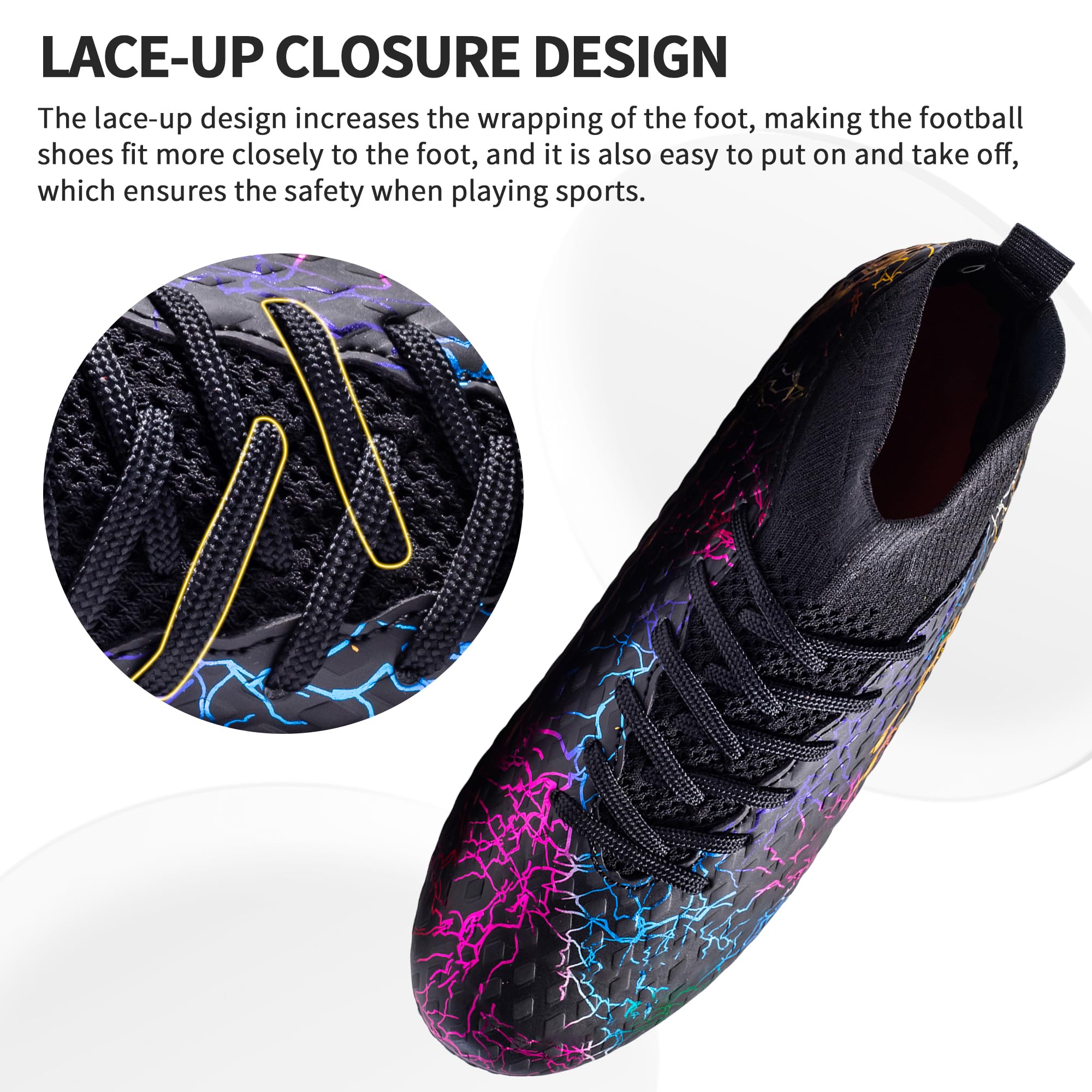 Men's & Women's Soccer Cleats - Lightweight High-Top Football Boots for Outdoor Training & Ground Athletic Performance | Perfect for Soccer Matches, Practice & Turf Games
