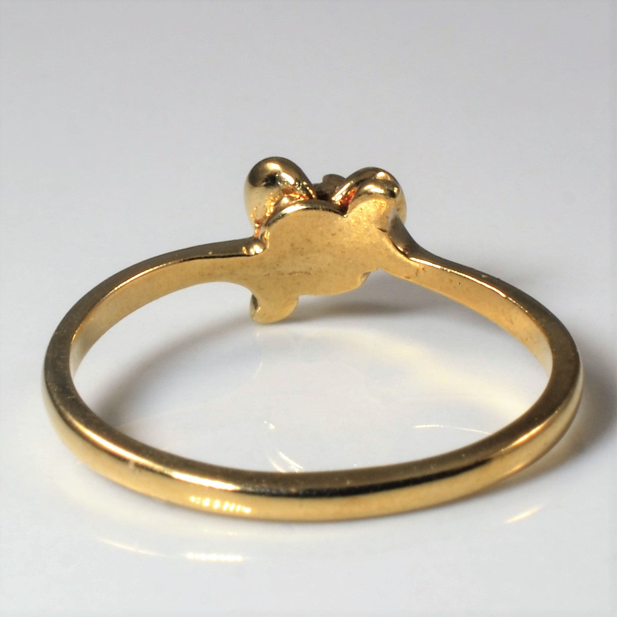 10K Gold Solitaire Diamond Thin Flower Ring - 0.015ct Dainty Engagement Band - Size 6.5 - Perfect for Bridal, Anniversary & Valentine's Day Gifts