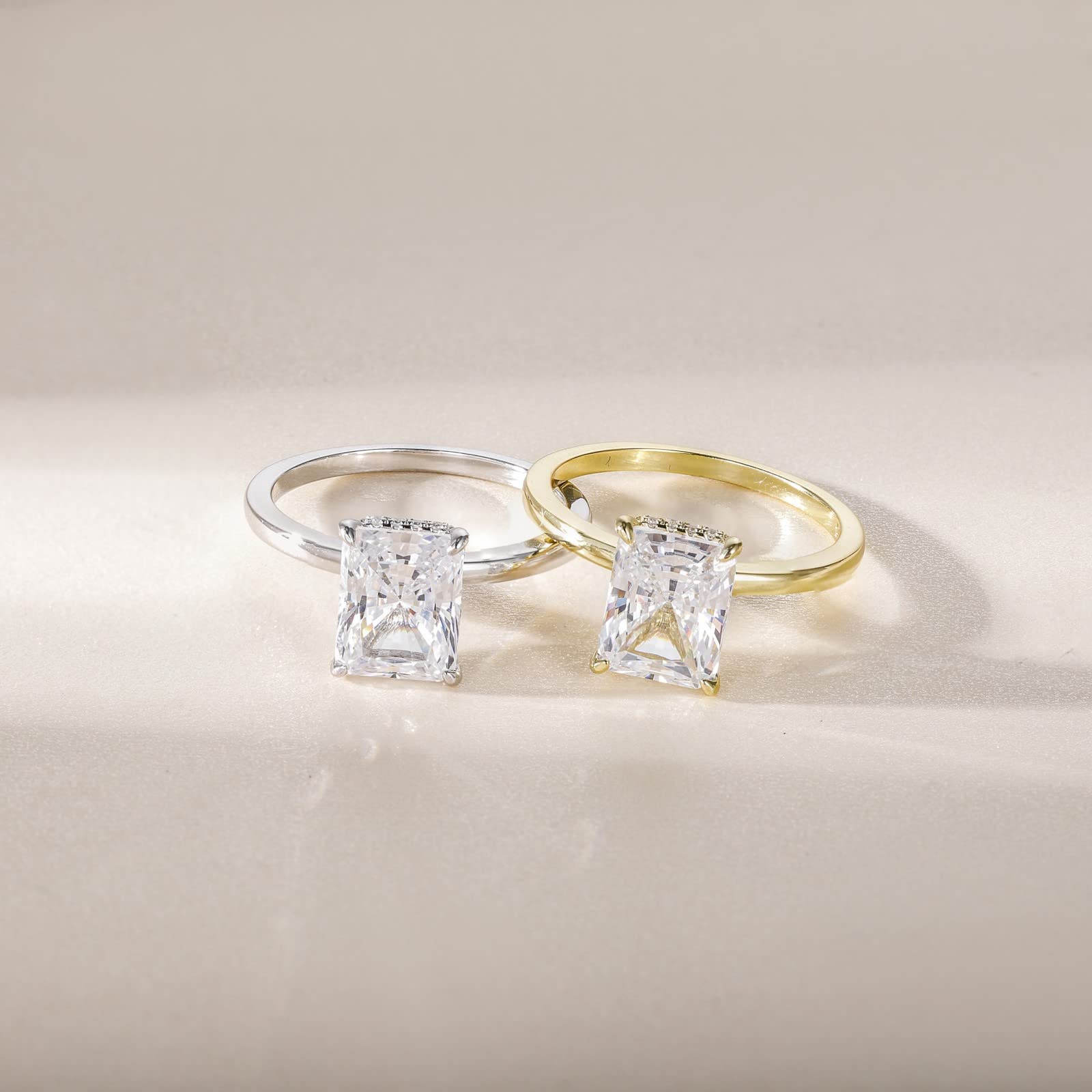3CT Radiant Cut Cubic Zirconia 925 Sterling Silver Engagement Ring for Women - Solitaire CZ Wedding Promise Band (Size 3-11) | Perfect for Proposals, Anniversaries & Bridal Jewelry