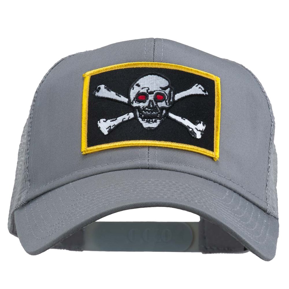 Skull Choppers Red Eyes Embroidered Baseball Cap - Gothic Punk Style Hat for Men & Women - Perfect for Motorcycle Riding, Concerts, and Streetwear Fashion