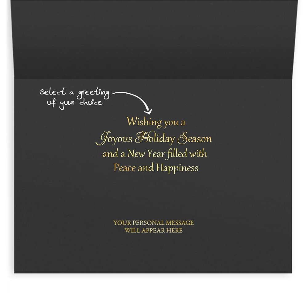 25 Personalized Christmas Cards with Foil-Lined Envelopes - Elegant Holiday Greeting Cards for Business & Personal Use - Perfect for Corporate Gifts, Family Holiday Wishes & Festive Season Greetings
