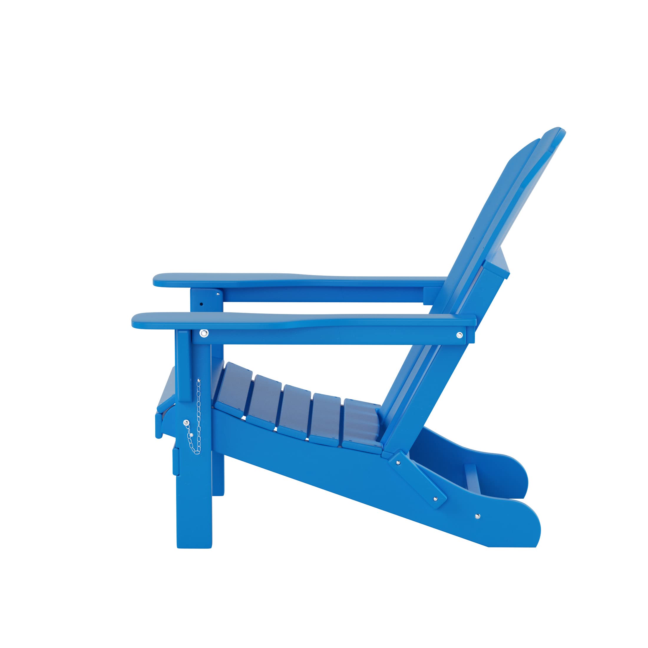 WO Home Furniture 5-Piece HDPE Adirondack Chair Set with Ottoman & Side Table - Durable Outdoor Patio Furniture for Backyard, Garden, Porch & Bonfire Gatherings (Pacific Blue) - Perfect for Relaxing, Entertaining & Outdoor Dining
