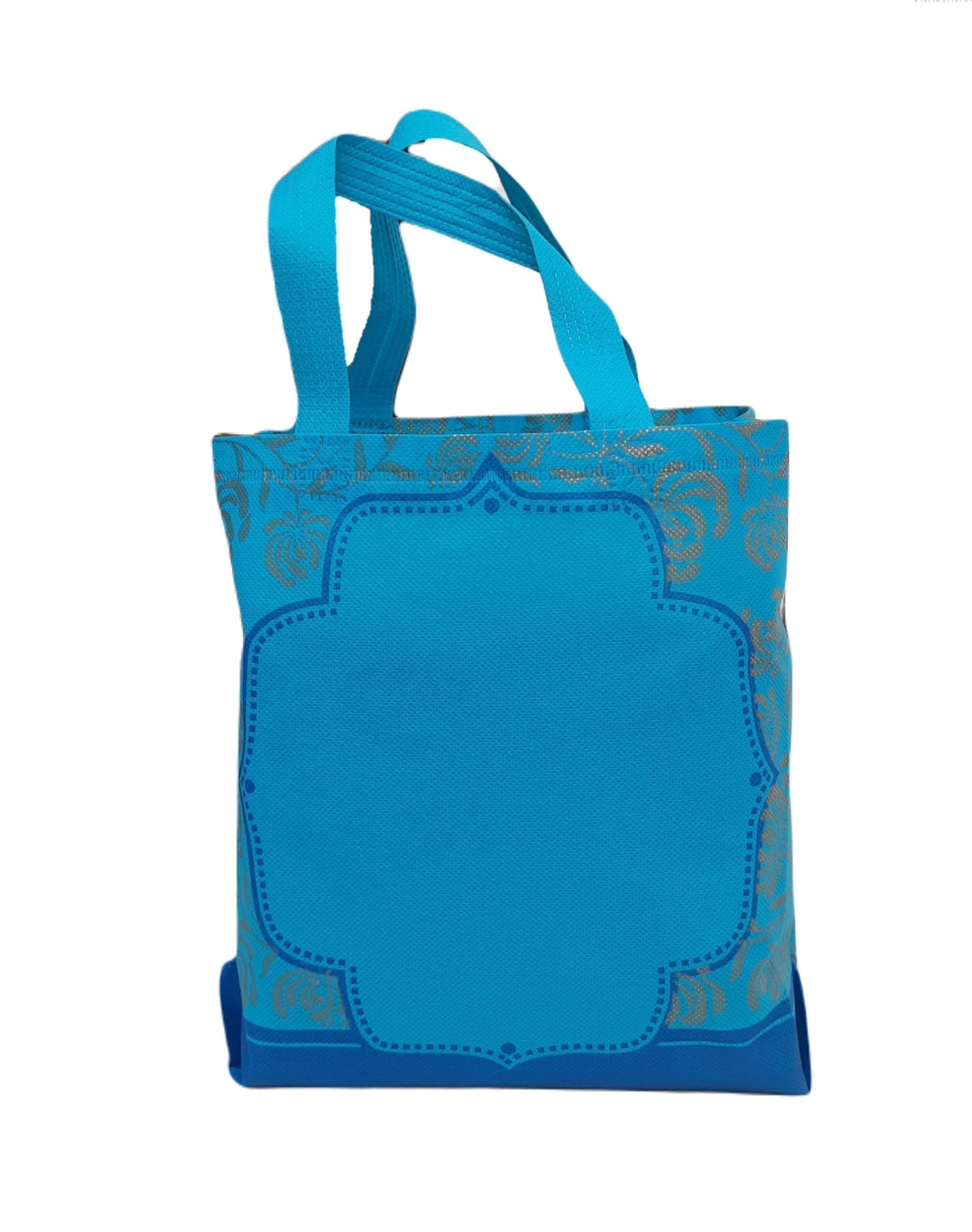 15 Pack Blue Medium Thank You Gift Bags 10x12x3.5 Inch - Wedding Favors, Birthday Party Return Gifts, Thamboolam Bags for Special Occasions & Celebrations