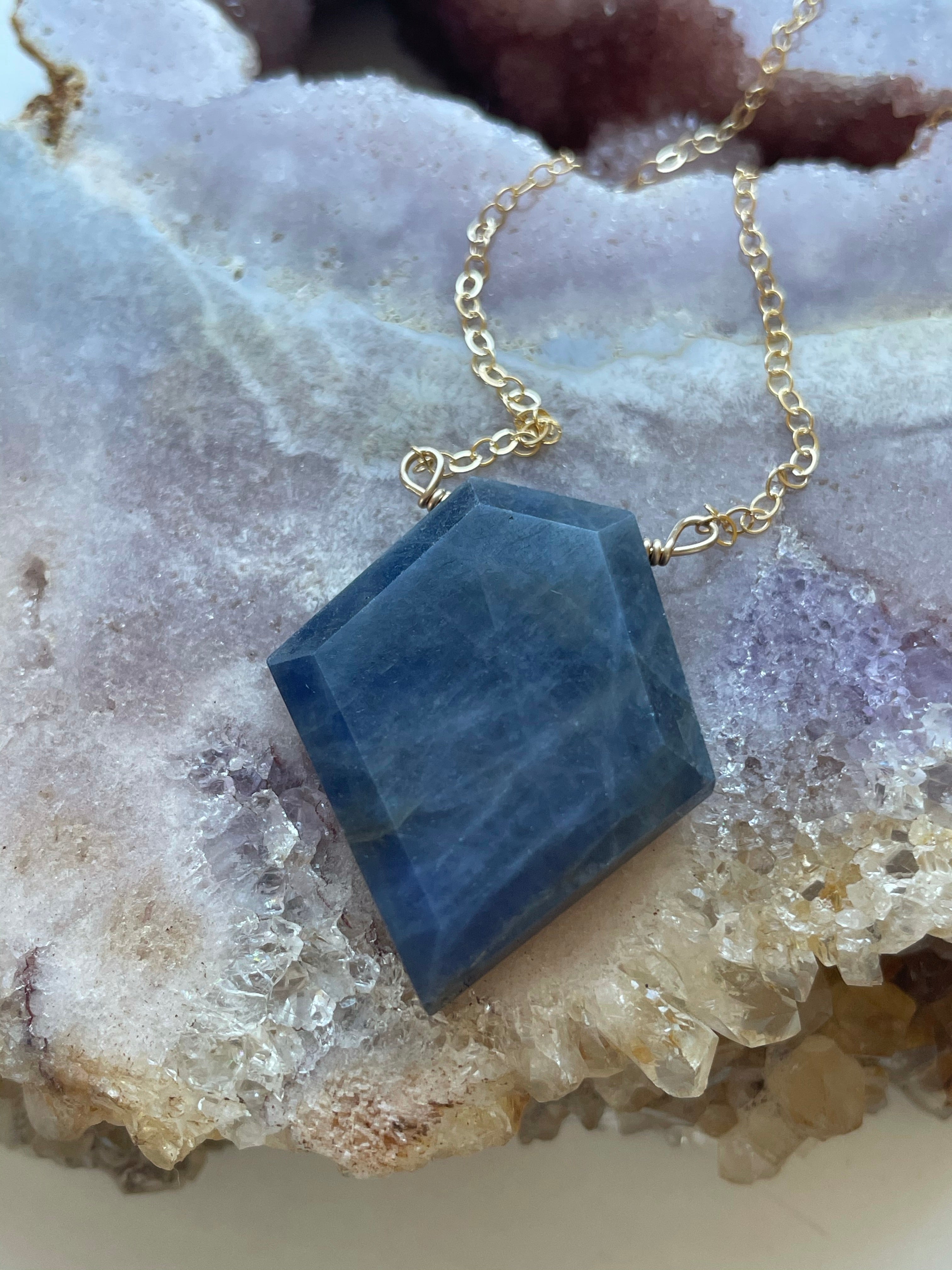 Exquisite Large Blue Sapphire Necklace - 14K Gold or 925 Sterling Silver - Perfect for Weddings, Anniversaries & Special Occasions