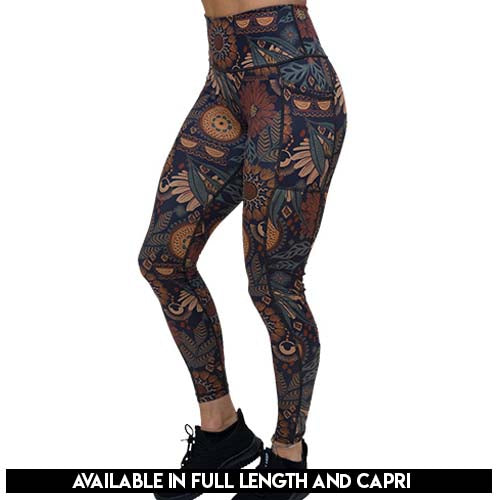 Wanderlust Yoga Leggings for Women - High Waisted Stretchy Workout Pants - Perfect for Gym, Running, Travel & Lounge