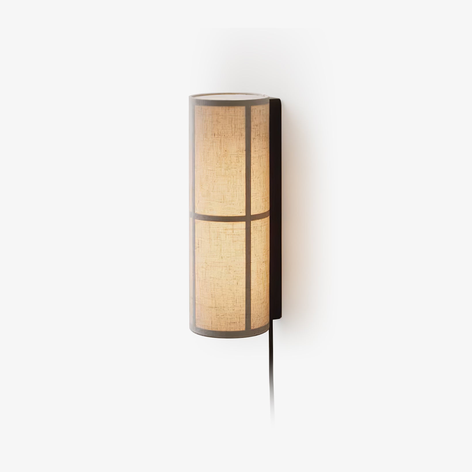 Modern Cylinder Fabric Plug-in Wall Lamp - Soft Ambient Lighting for Bedroom, Living Room & Hallway - Easy Installation, No Wiring Needed