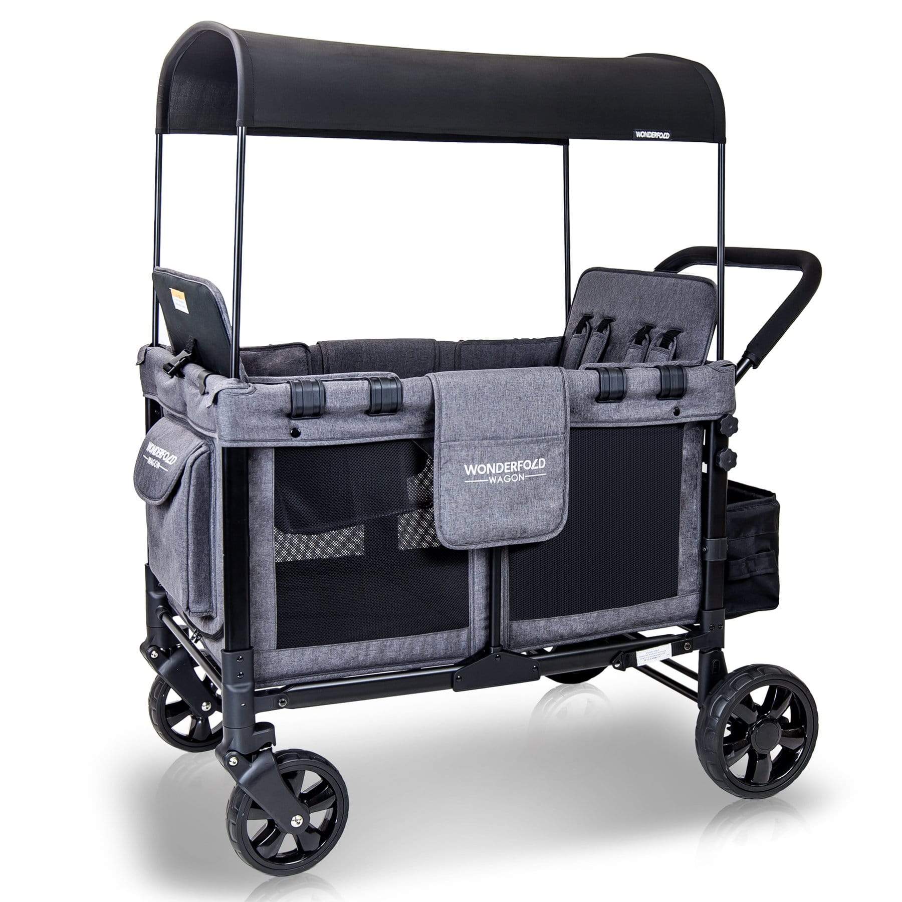 **Wonderfold W4 Luxe Quad Stroller Wagon – 4-Seater All-Terrain Push Wagon for Kids, Beach, Park & Outdoor Adventures**