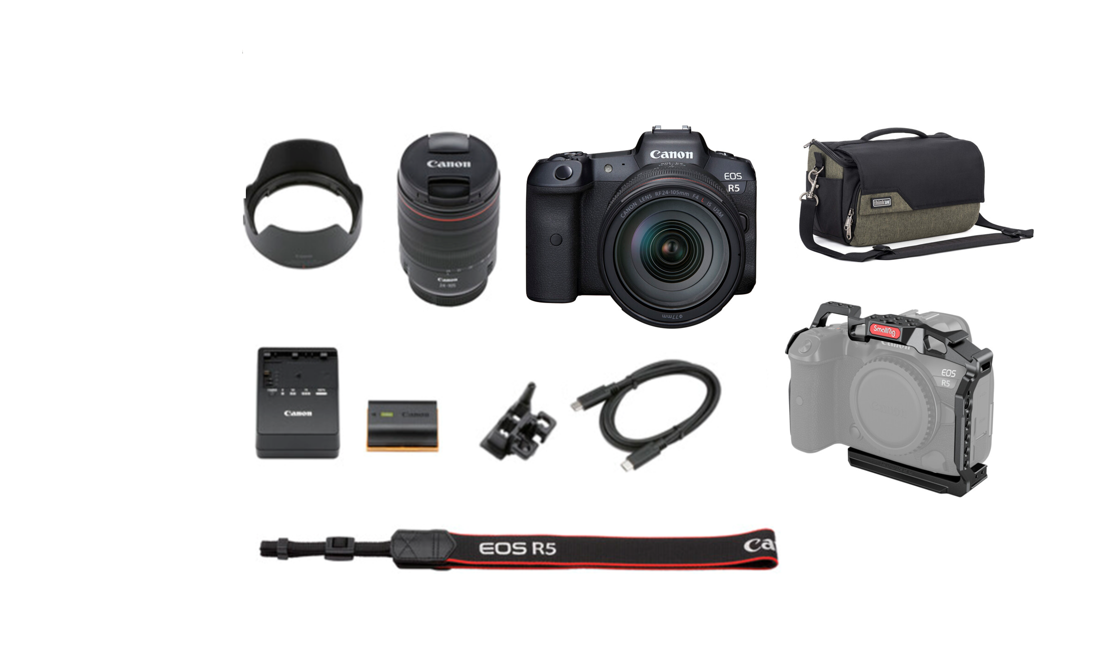 Canon EOS R5 Full Frame Mirrorless Camera with RF 24-105mm f/4L IS USM Lens - Professional Photography & 8K Video for Travel, Wedding, and Sports Shooting