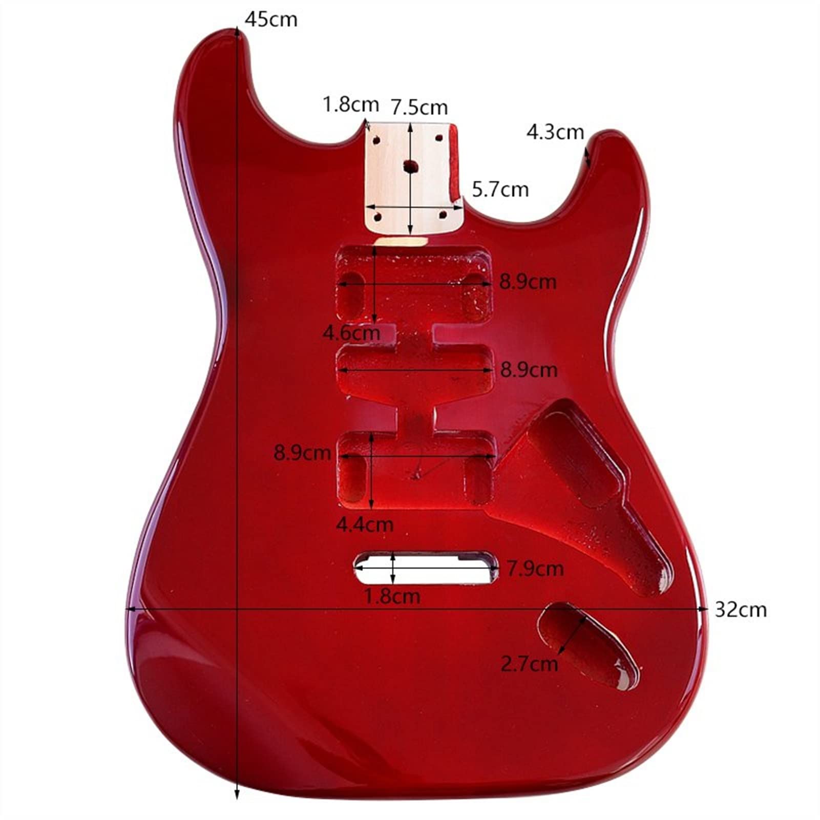 DIY Electric Guitar Kit - Okoume Wood ST Style Guitar Body with Poplar Wood Finish | Replacement Guitar Parts for Custom Builds & Repairs | Perfect for Musicians, Luthiers & Guitar Enthusiasts