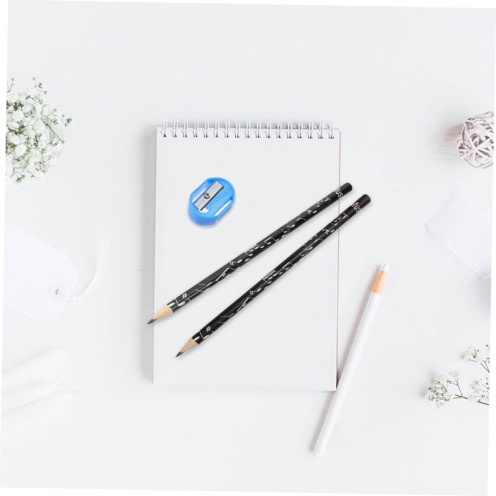 NUOBESTY 108 Pcs Musical Note Pencils with Piano Keyboards - Fun Music-Themed Erasers & Pencil Sharpeners for Students - Perfect for Christmas Gifts, School Supplies & Music Lovers (Great for Classroom Rewards, Party Favors & Creative Learning)