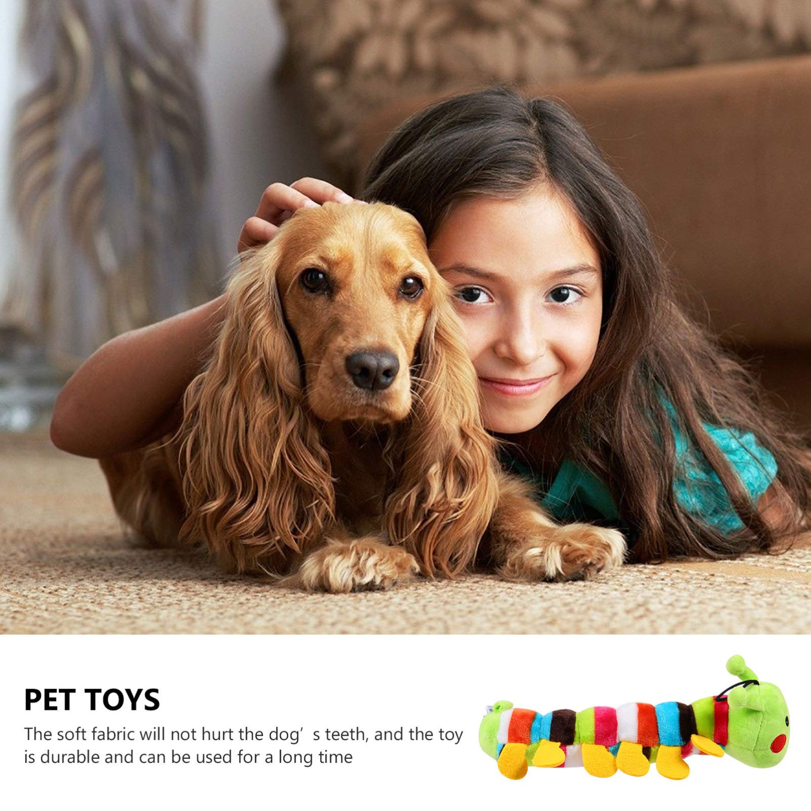 Balacoo 2-Pack Soft Plush Caterpillar Dog Chew Toys - Durable Puppy Teething Toys for Small & Medium Dogs, Interactive Fetch & Molar Relief Pet Toys - Perfect for Indoor Play, Training Rewards & Anxiety Relief