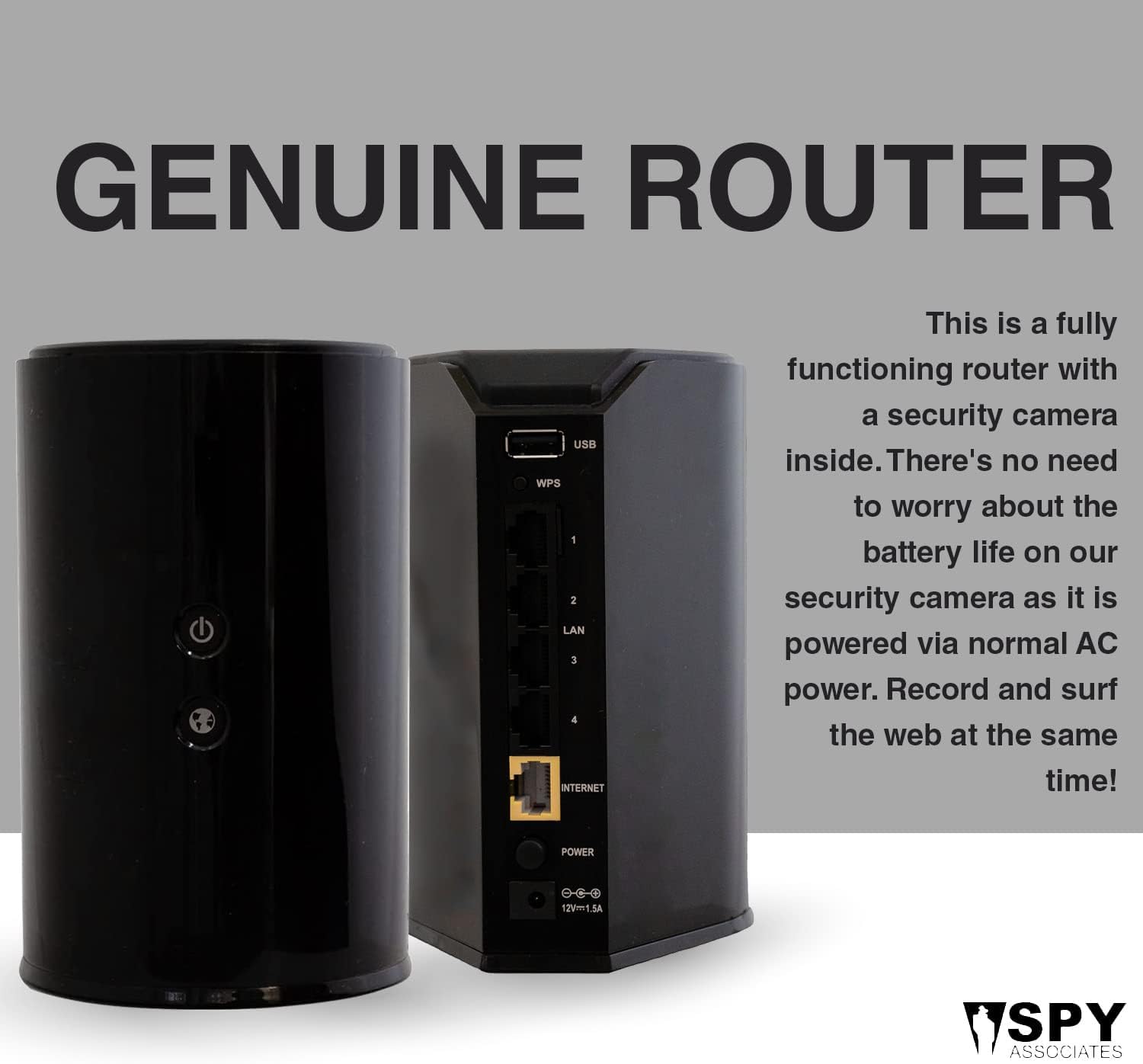 2.4GHz Wireless Hidden Camera Router with 4K DVR & WiFi Remote View - Mini Spy Camera for Home Office Security Surveillance - Indoor Nanny Cam for Baby Monitoring & Pet Watching