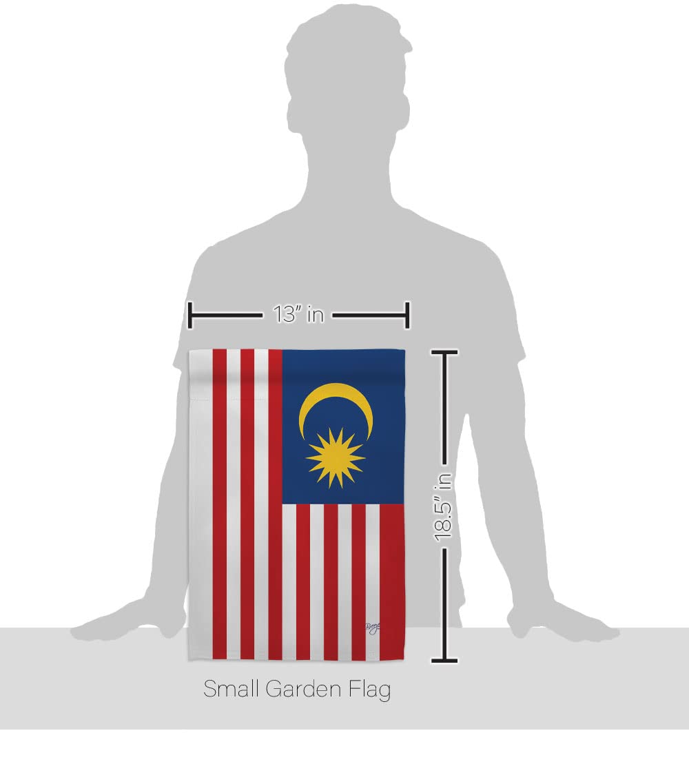 Breeze Decor Malaysia Garden Flag Set - Double-Sided Yard Banner for Home & Garden Decor