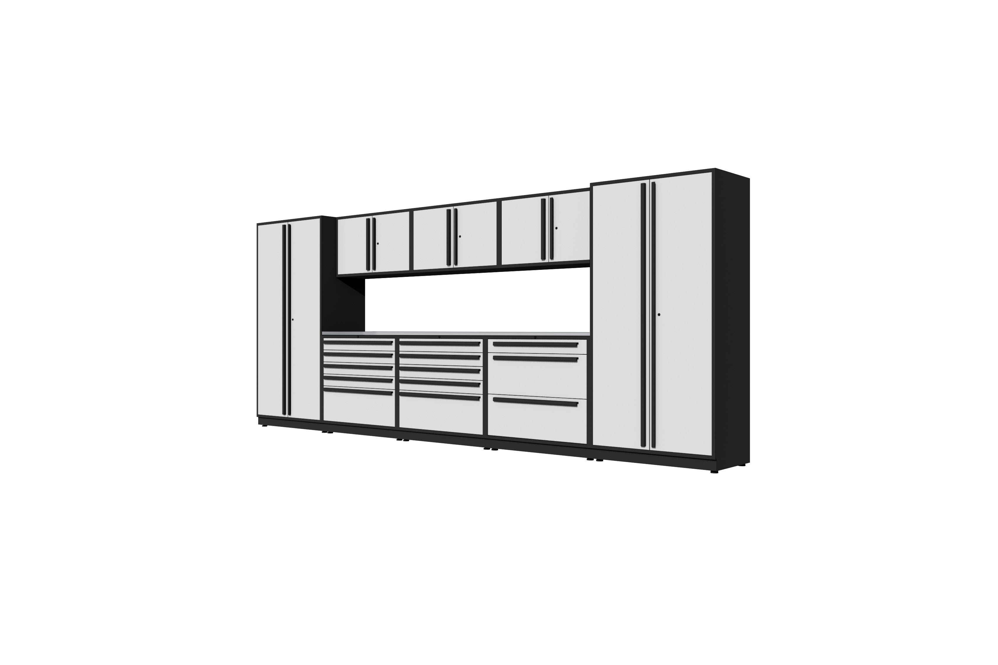ProSlat Fusion Plus 200 Full Locker Preconfigured Array - Wall Mounted Garage Storage System for Tools & Equipment Organization
