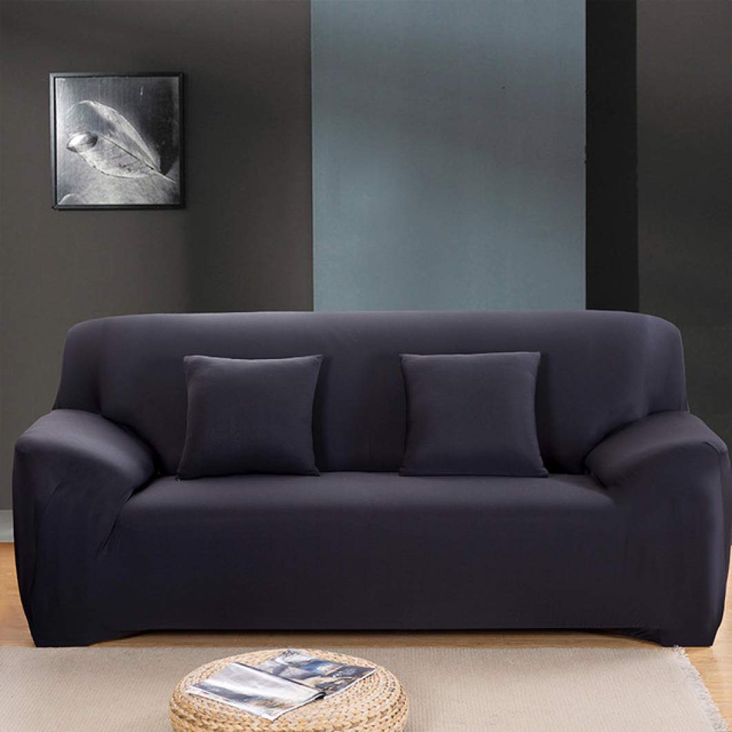 Universal Solid Color Loveseat Sofa Cover - Washable Stretchable Couch Slipcover for L-Shaped Sectional Sofa - Protects Furniture from Pets, Spills & Stains - Perfect for Living Room, Family Room & Dorm Decor