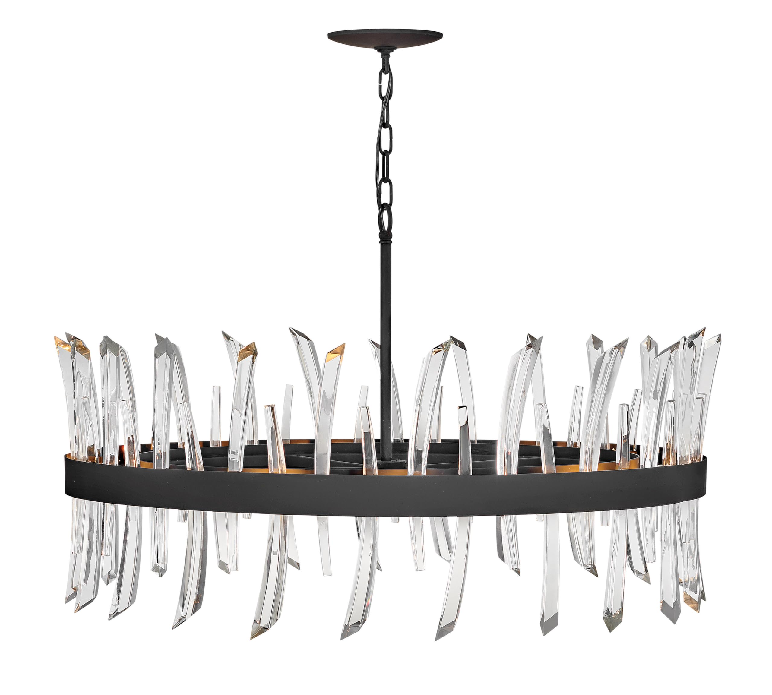 Fredrick Ramond Revel Collection 10-Light Large Black Chandelier - Elegant Dining Room Lighting Fixture for Modern Home Decor
