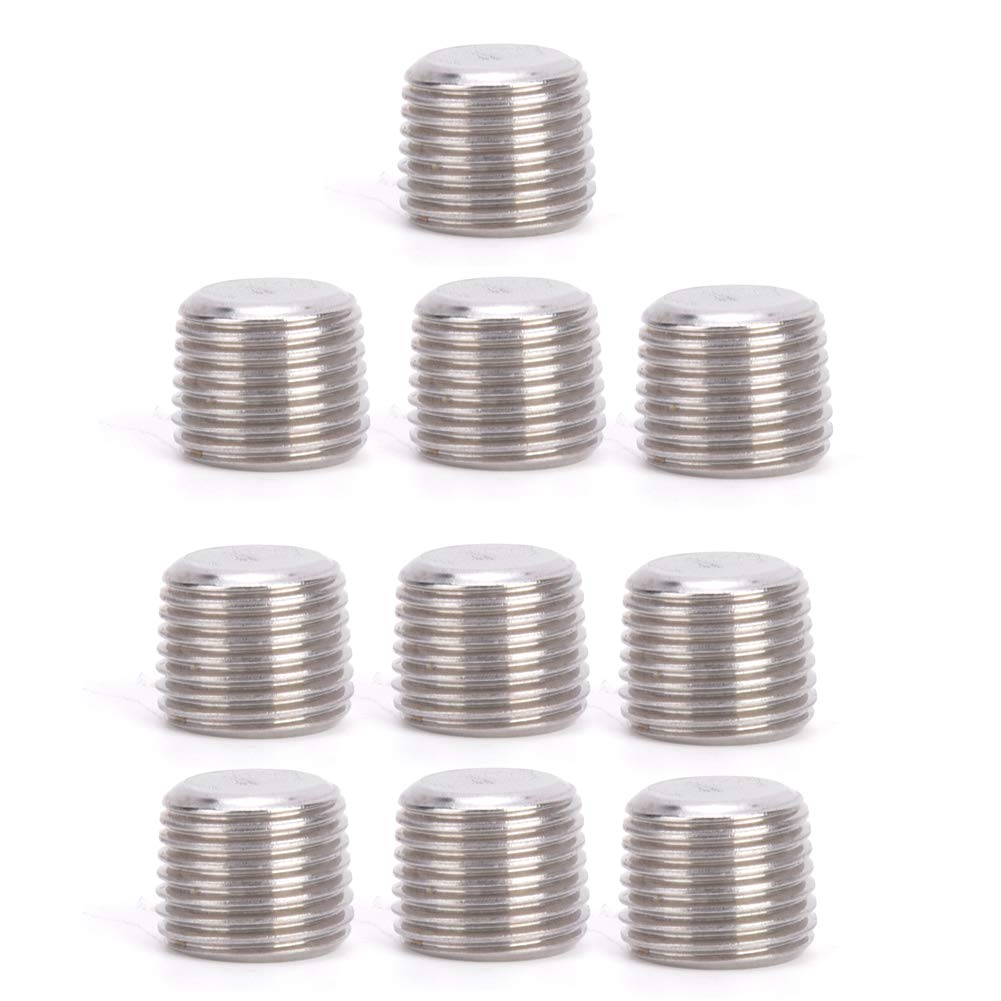 Garosa 10pcs 304 Stainless Steel BSPP Male Thread Pipe Plug Kit - Hex Head Fitting for 3/8 Inch Pipes | Plumbing, Hydraulic Systems & Industrial Applications