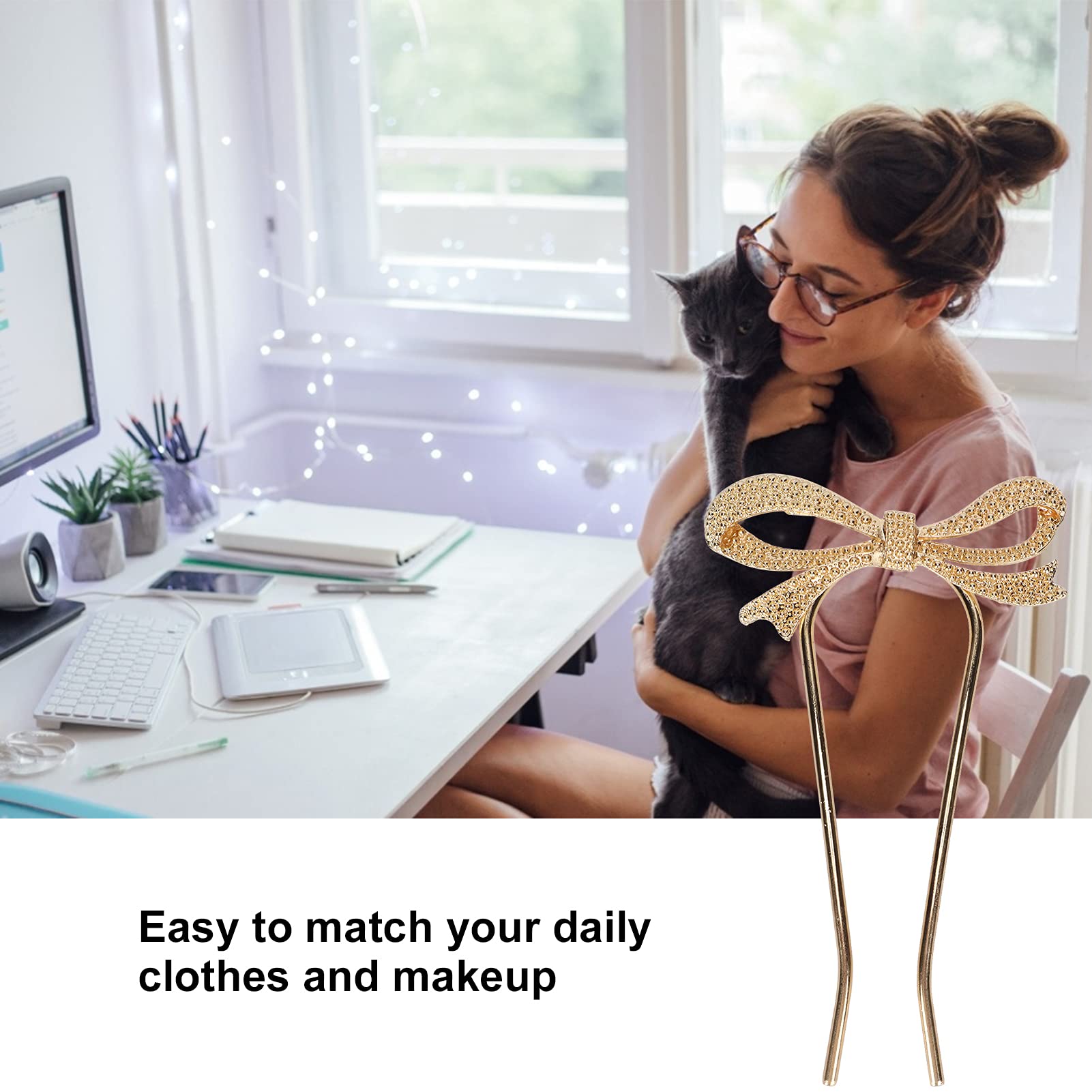 Sturdy U-Shaped Metal Hair Pin - Durable Gold Hair Clip for Photo Props, Dances, Parties & Weddings | Perfect for Bridal Hairstyles, Cosplay & Special Events