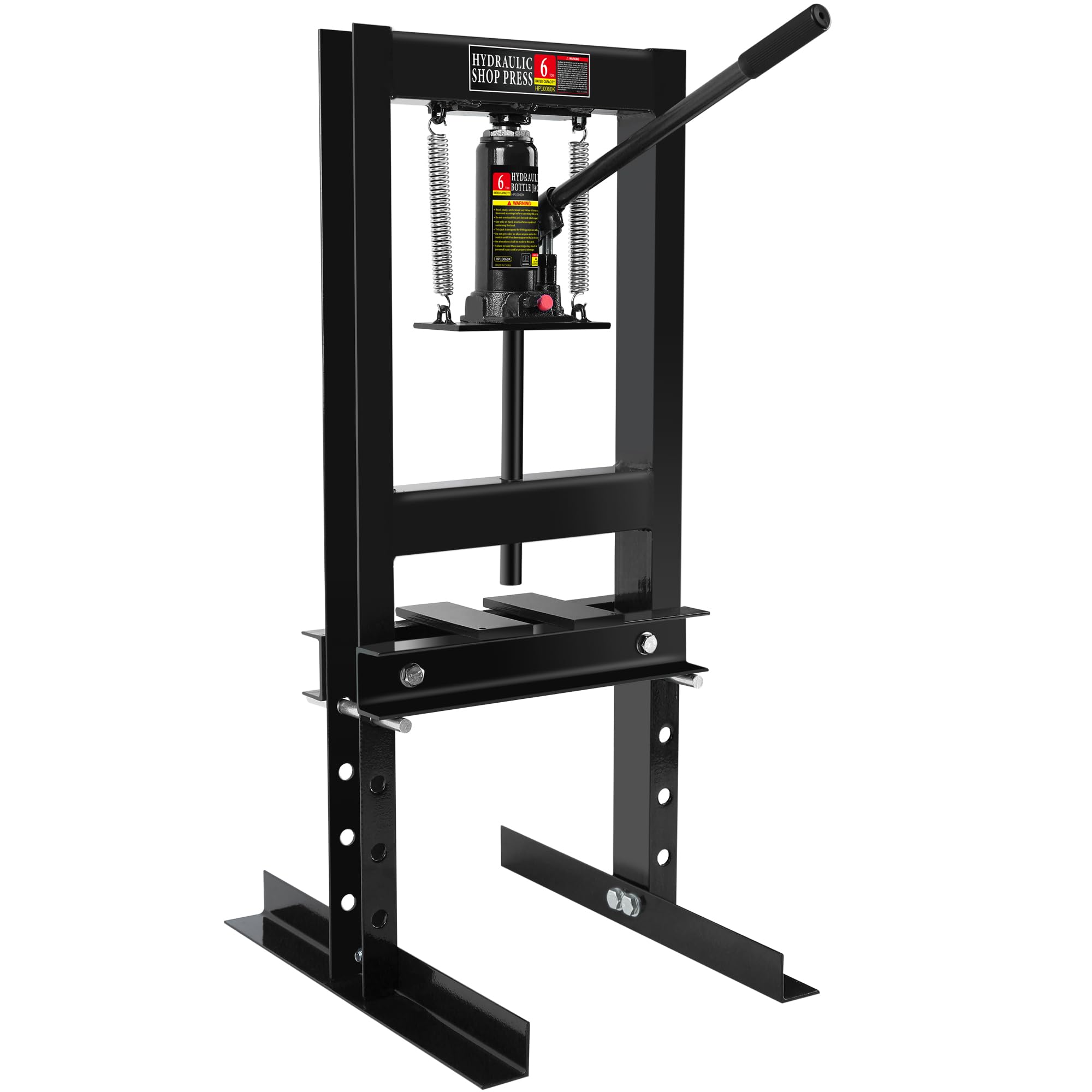 6 Ton H-Frame Hydraulic Shop Press - Heavy Duty Garage Floor Press with Adjustable Height for Bending, Straightening, Stamping, Bearing & U-Joint Installation - Perfect for Auto Repair, Metalworking & DIY Projects
