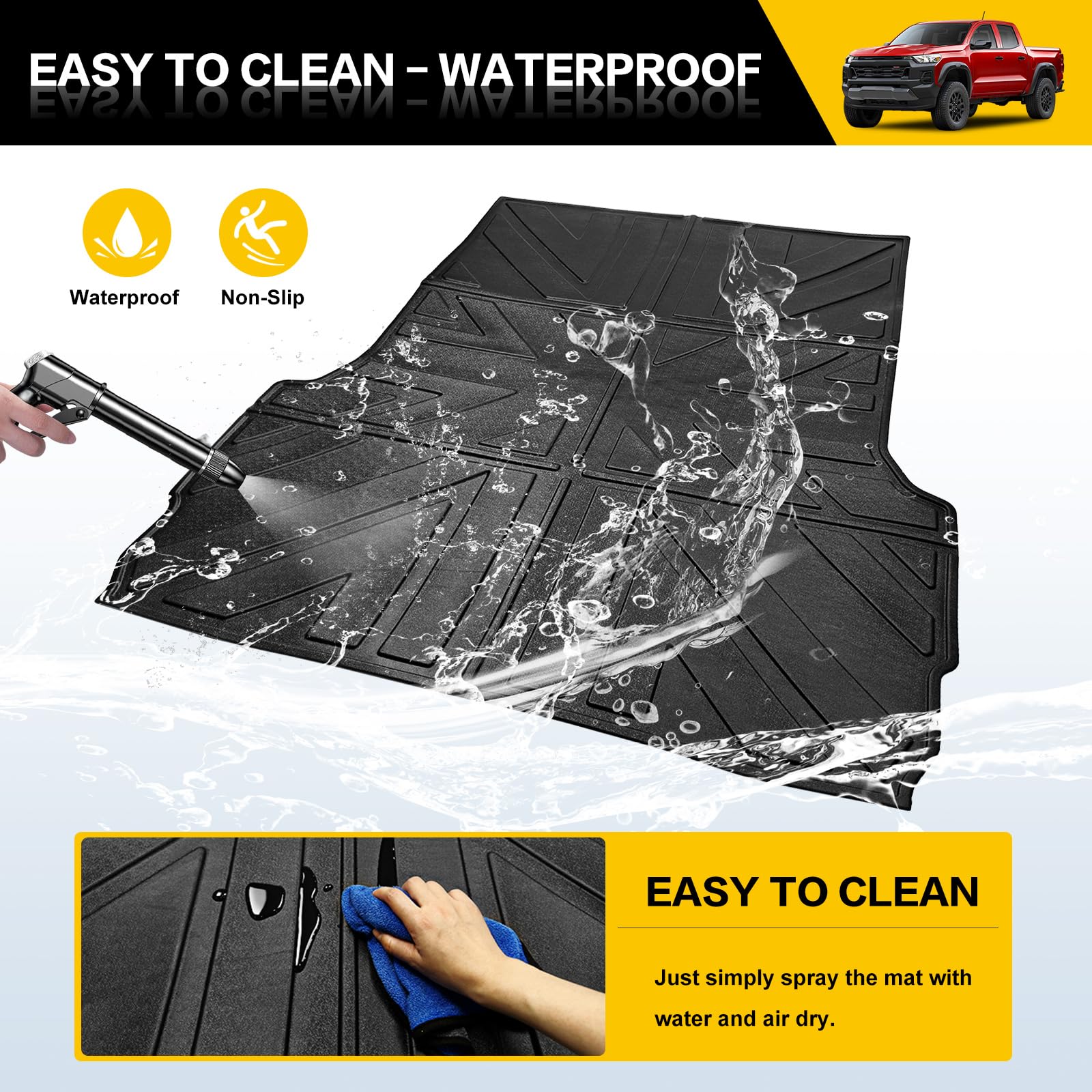 2023-2025 Chevy Colorado/GMC Canyon 5FT Truck Bed Mat - Heavy Duty TPE All-Weather Bed Liner | Cargo Protection Mat for Pickup Trucks | Perfect for Hauling, Camping & Outdoor Adventures