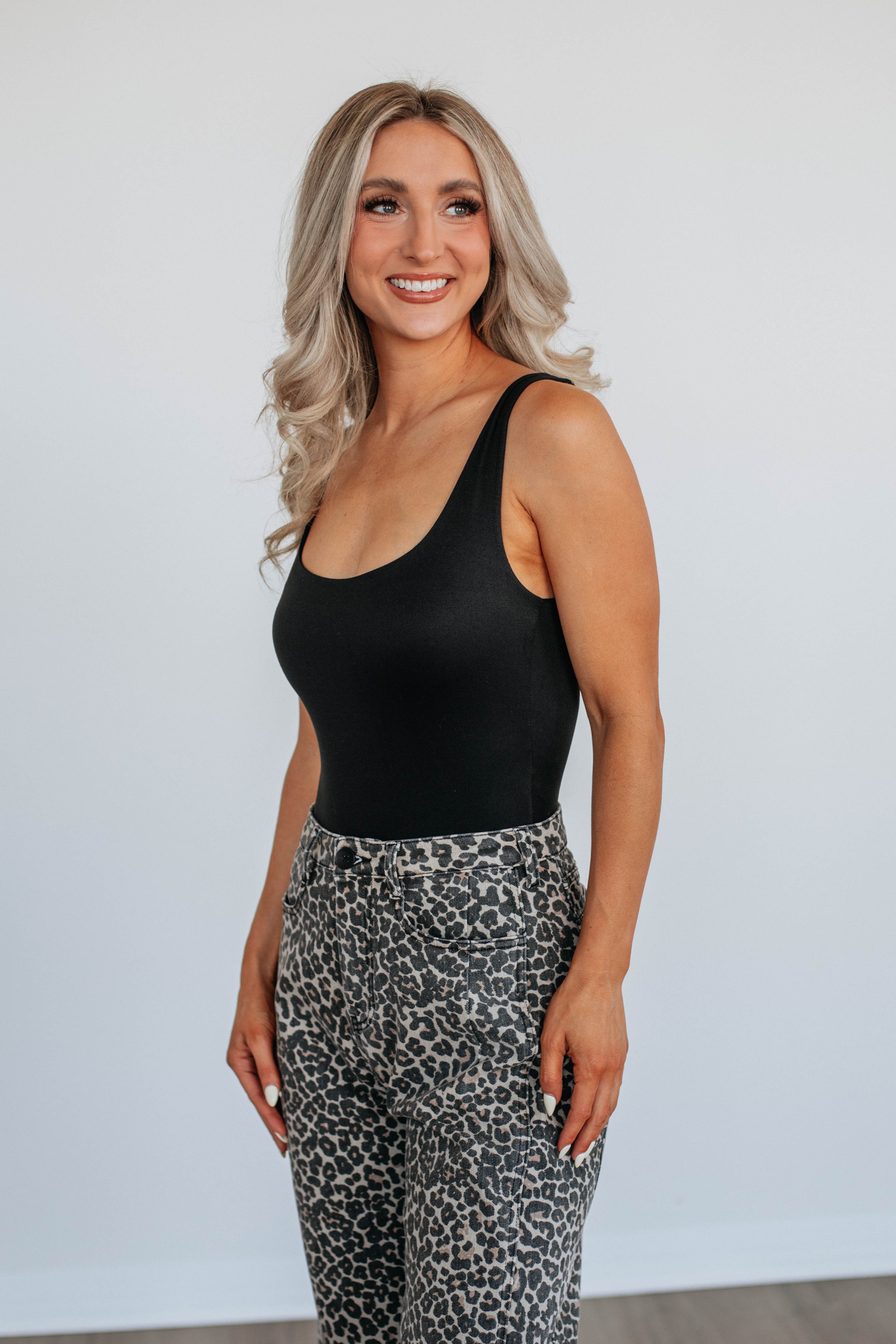 Elena Basic Bodysuit for Women - Soft Stretchy Black Bodysuit Top | Perfect for Layering, Casual Wear & Everyday Outfits
