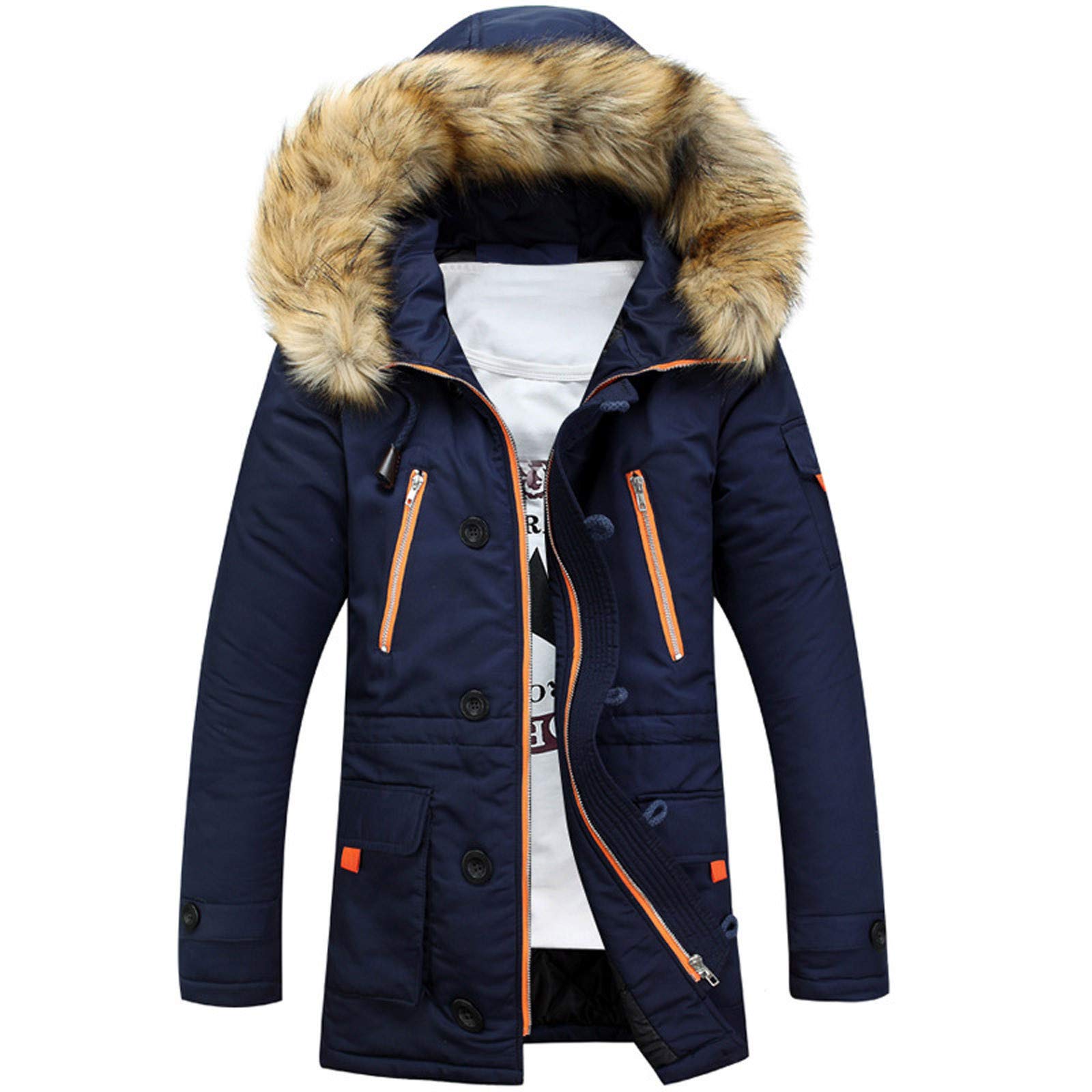 Unisex Fleece Zip-Up Hooded Winter Jacket for Men & Women - Thick Warm Long Coat for Outdoor Activities, Hiking & Cold Weather