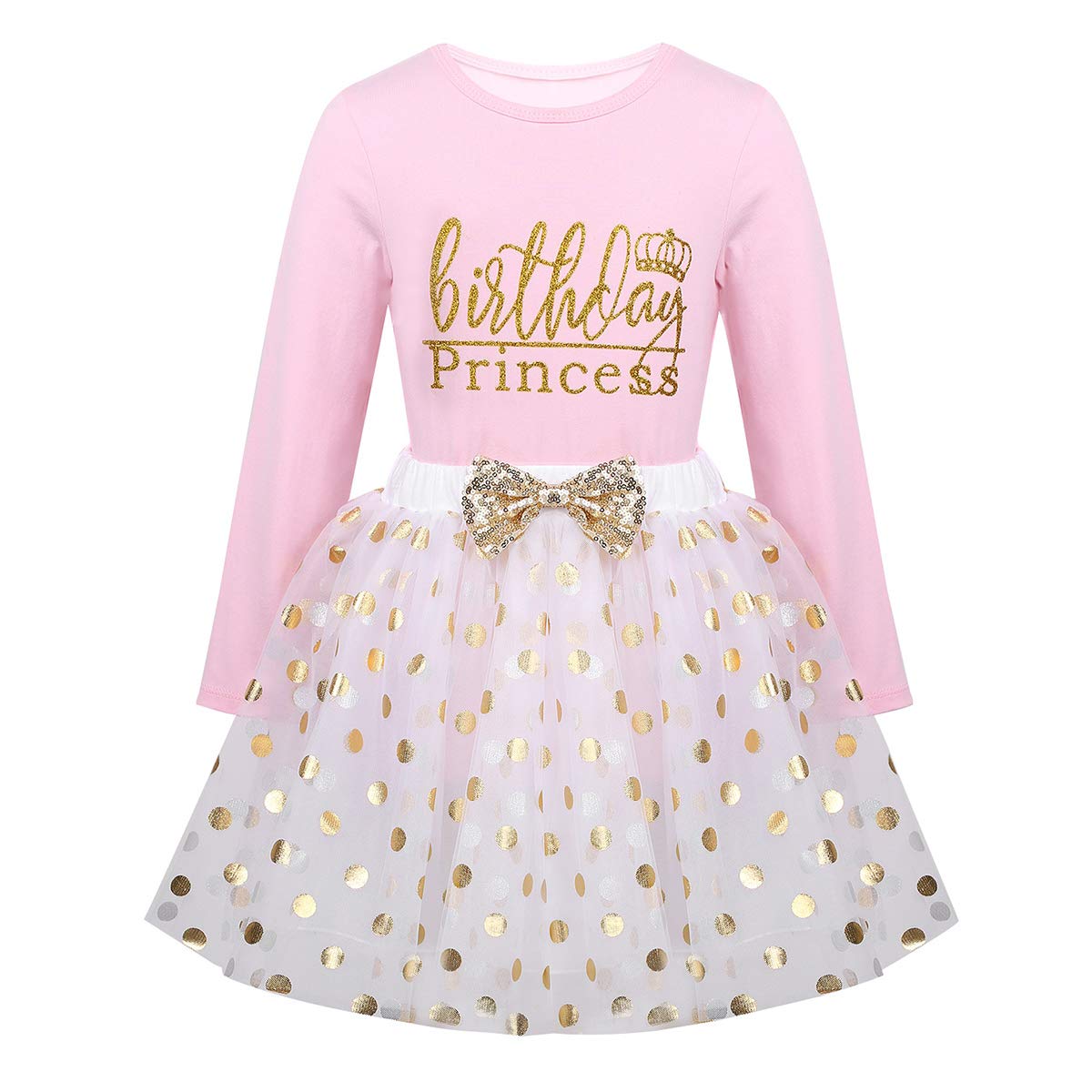 Girls Toddler Princess Birthday Outfit - Sparkly T-Shirt & Tutu Skirt Set for Party, Dance & Special Occasions | Perfect for Birthday Celebrations, Dance Recitals & Princess-Themed Events