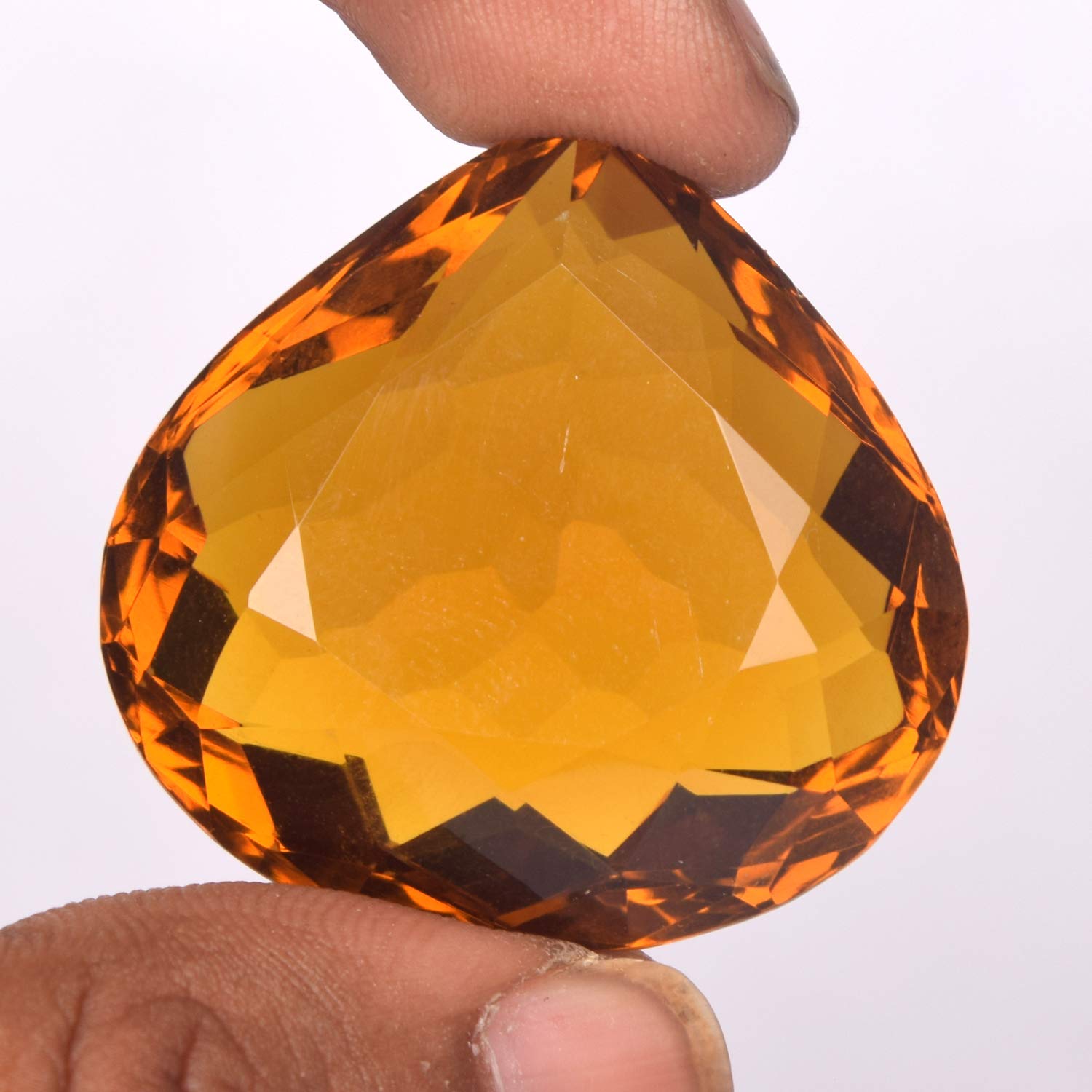GEMHUB 149.00 Ct Natural Brazilian Yellow Citrine Gemstone - Translucent Pear Shaped Faceted Citrine for Jewelry Making - Perfect for Necklaces, Earrings & DIY Jewelry Designs