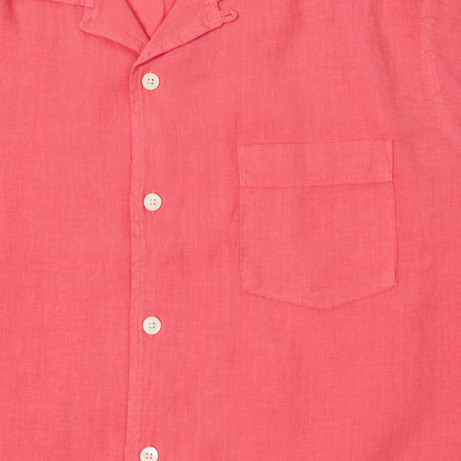 Hartford 'Palm' Camp Collar Linen Shirt for Men - Breathable Summer Casual Button Down Shirt in Tangerine Orange - Perfect for Beach Vacations, Outdoor Adventures & Weekend Getaways
