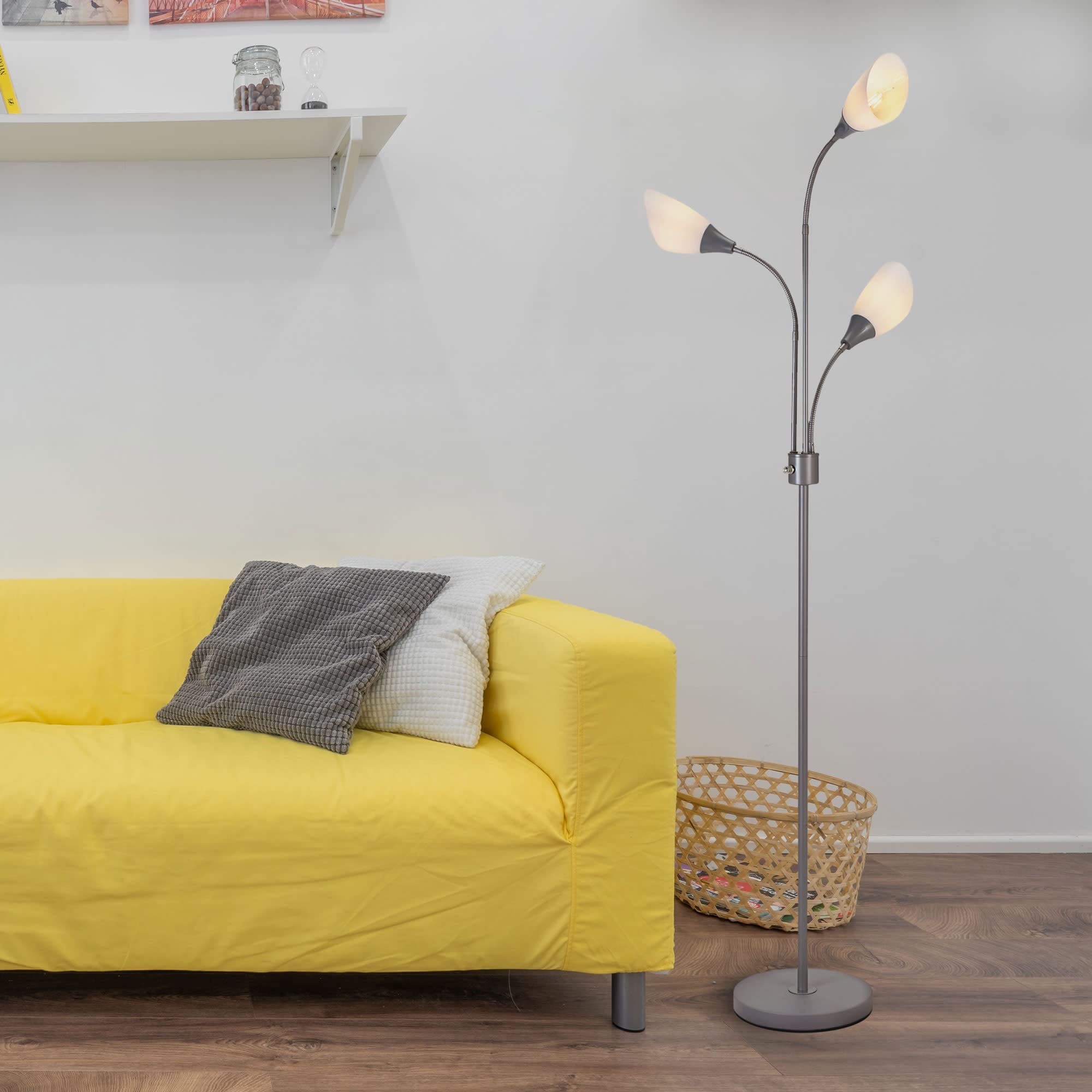Catalina Lighting 20743-000 Medusa 3-Light Adjustable Floor Lamp - Silver 57.75