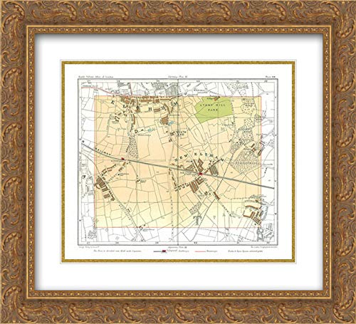Philip 17x15 Gold Ornate Framed Double Matted Museum Art Print - New Eltham London England Landscape Painting 1904 - Vintage Wall Decor for Living Room, Office & Gallery