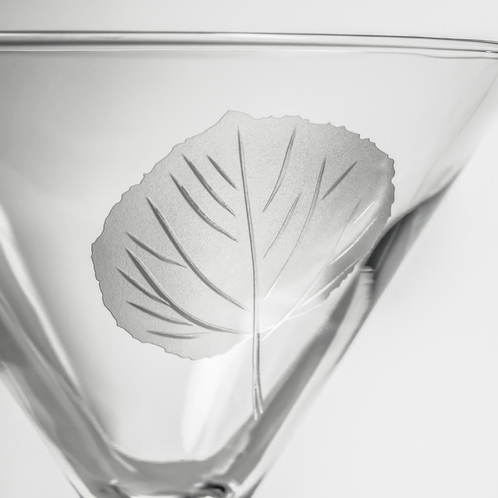 Premium 10oz Aspen Leaf Martini Cocktail Glasses - Set of 12 | Elegant Barware for Cocktail Parties, Weddings & Home Entertaining