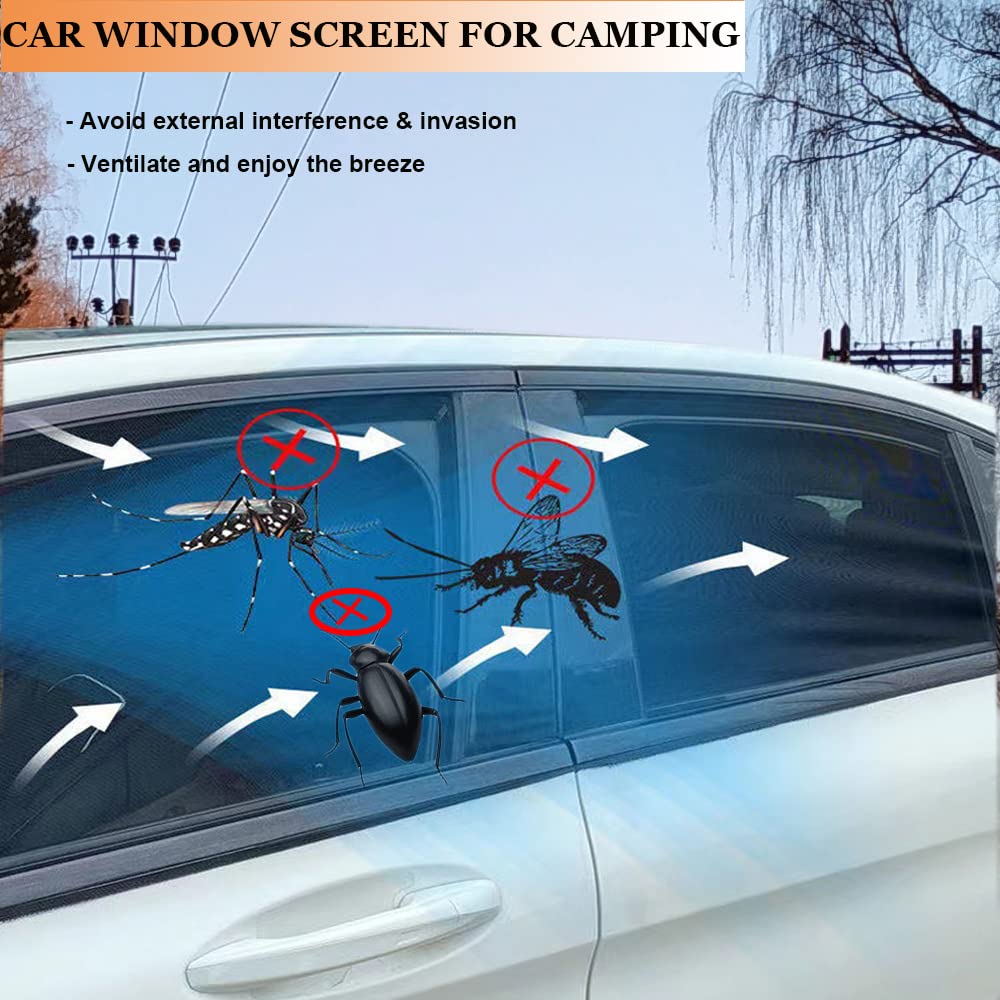 2 Pack Car Side Window Sun Shade Screen - UV Protection Window Covers for SUVs, Camping & Travel | Fits Most Mid-Size Vehicles | Create Privacy & Cool Cabin for Road Trips, Outdoor Adventures & Baby Naps
