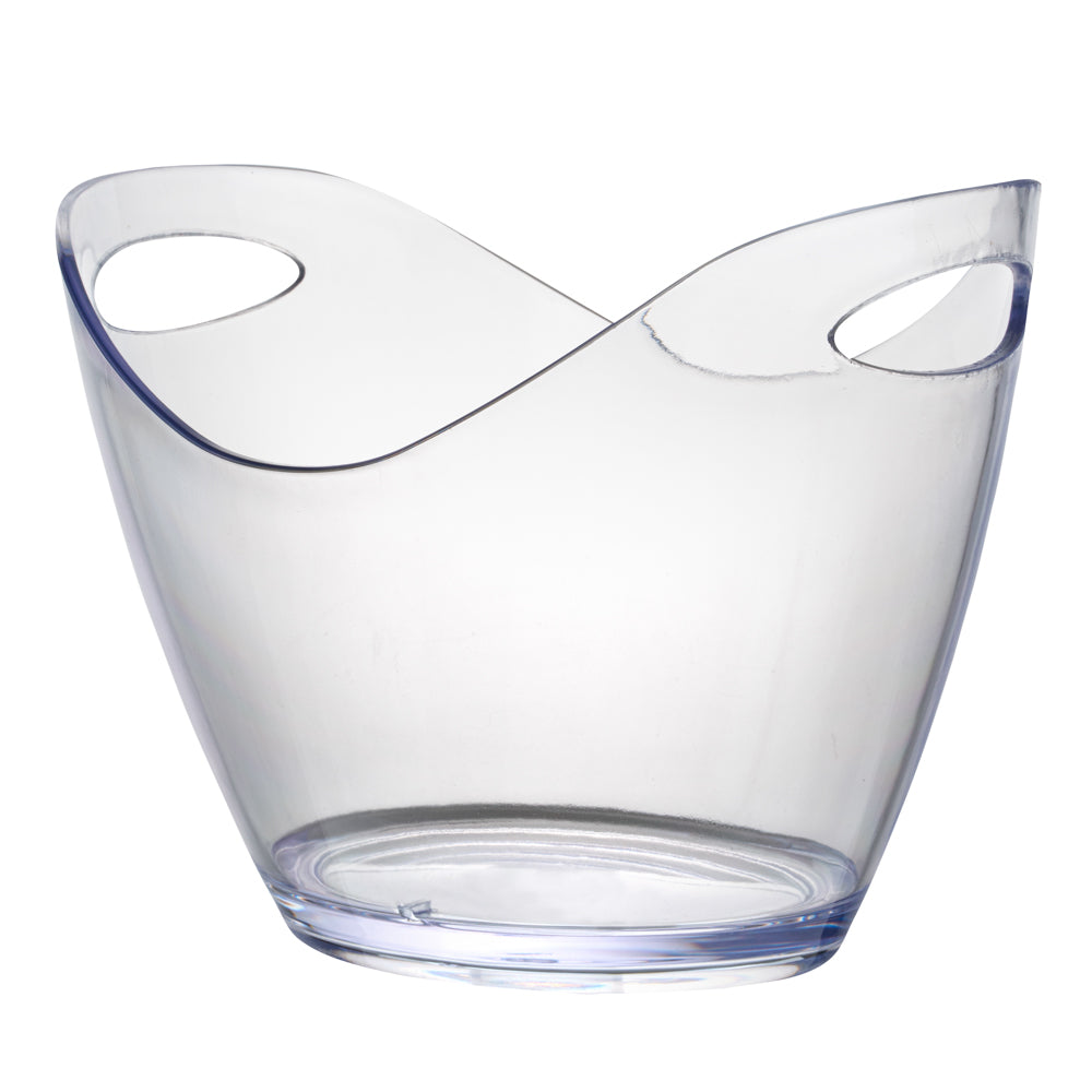 Bar Lux 3.7 Quart Clear Plastic Champagne & Wine Chiller Bucket - 10.75