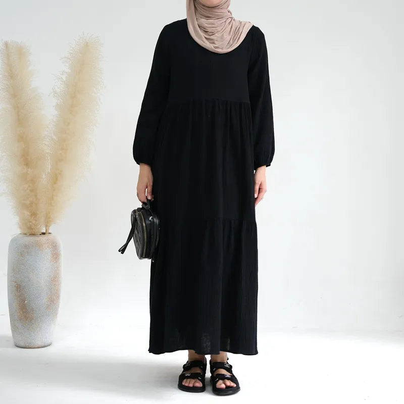 Modest Muslim Women's Winter Abaya Dress - Long Sleeve Loose Fit Prayer Dress for Hijab Fashion, Fall & Winter Wear - Perfect for Mosque, Prayer, and Special Occasions