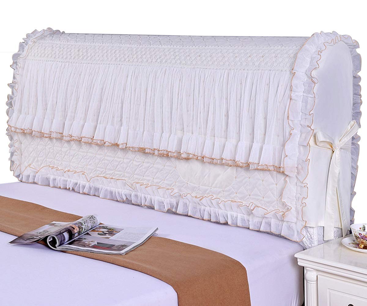Stretchable Headboard Protector Cover - Washable Bed Headboard Dust Cover for Bedroom Decor - Beige, 220cm - Perfect for Bedroom, Living Room & Guest Room Protection