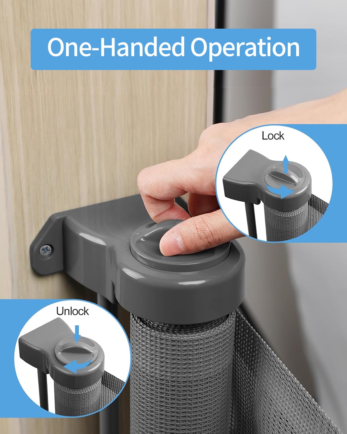 Retractable Baby Gate - Extra Wide & Long Mesh Safety Gate (33