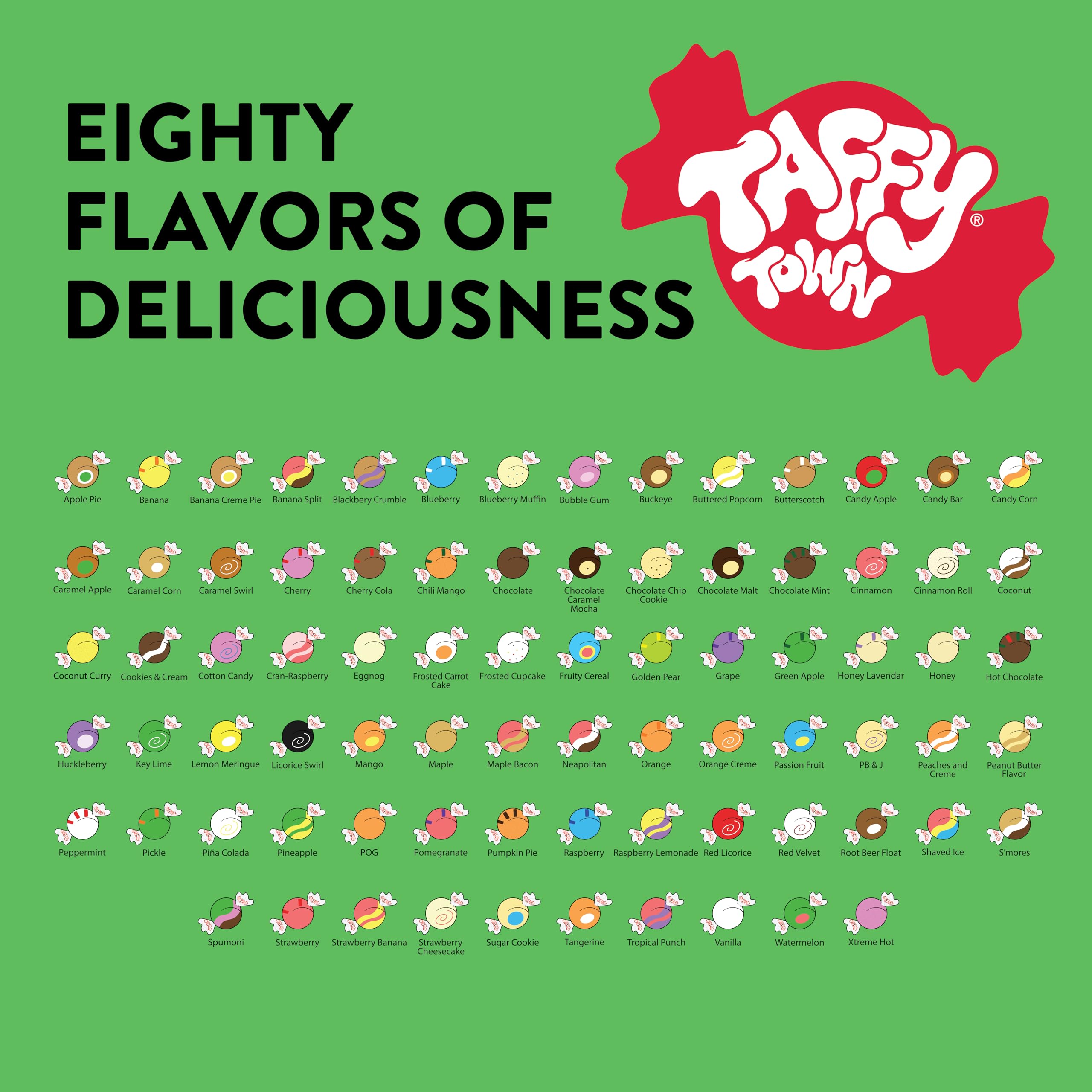 Taffy Town Saltwater Taffy Candy Apple - 2.5lb Bulk Bag | Old-Fashioned Soft Chewy Candy | Perfect for Parties, Gifts & Holiday Treats