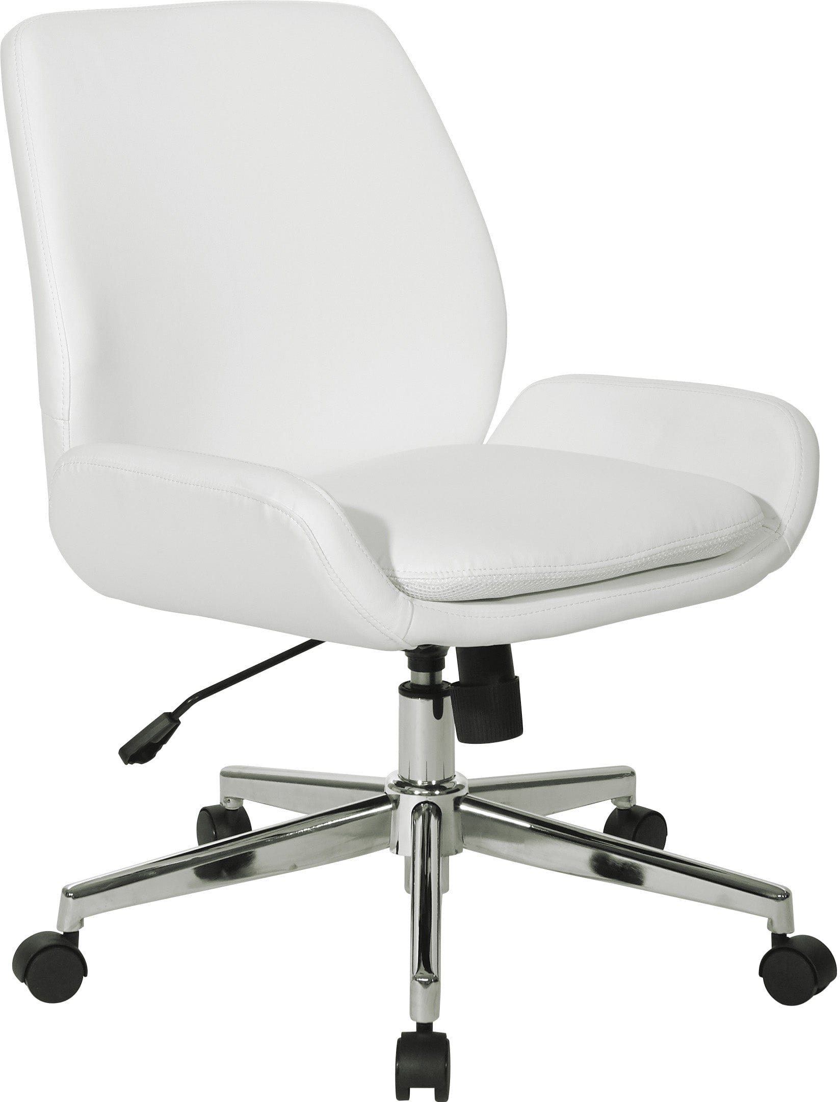 Office Star Faux Leather Home Office Chair with Chrome Base [FL61903C] - Ergonomic Desk Chair for Work from Home, Computer Gaming & Study
