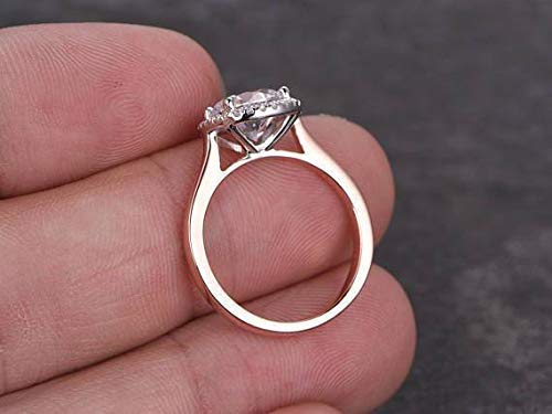 1.25 Ct Round Cut Halo Moissanite & Diamond Ring in 18k Gold Plating - Best Seller for Engagement, Wedding, Anniversary & Special Occasions