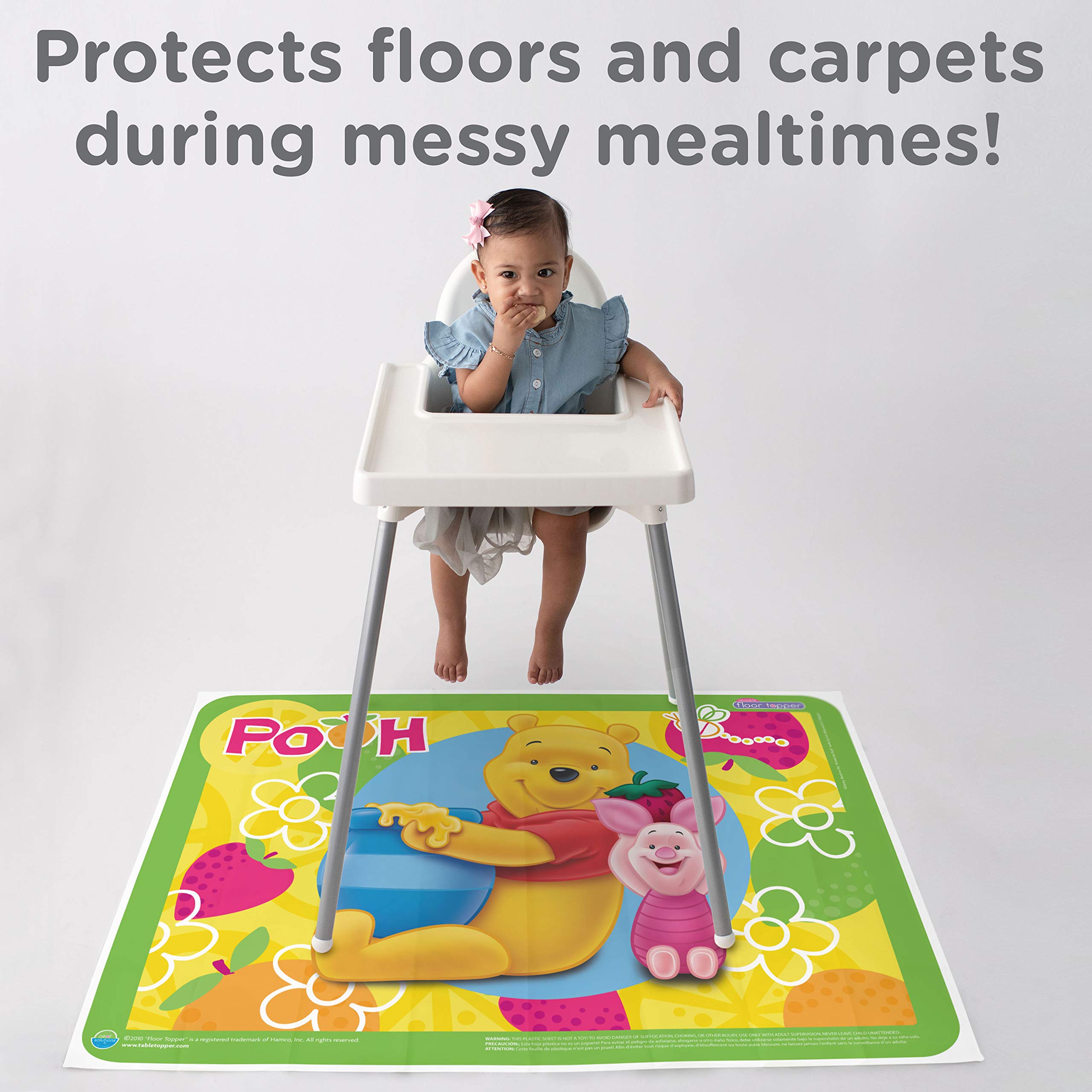 Disney Winnie The Pooh Waterproof Meal and Play Mat for Babies - Cute Nursery Floor Mat for Feeding, Playtime & Tummy Time | Perfect for Daycare, Home & Travel