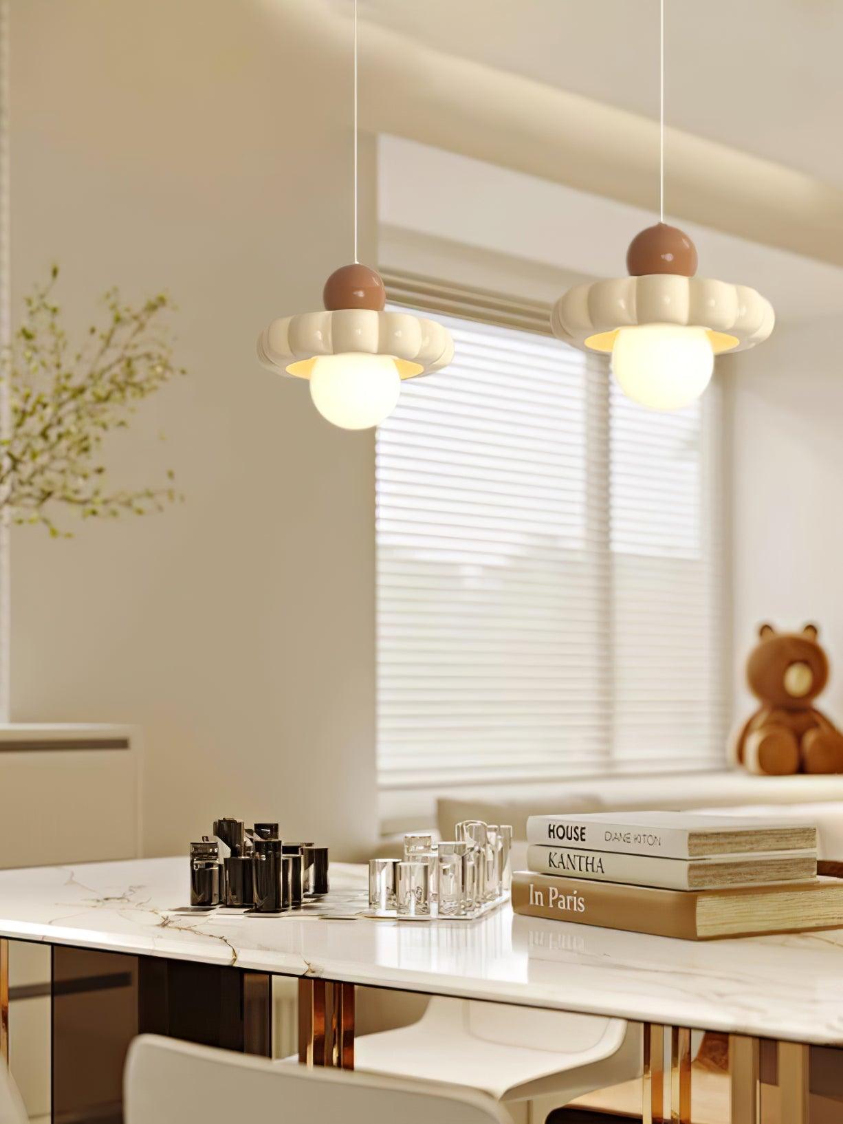 Stylish Cream Cloud Pendant Lamp - Modern Hanging Light Fixture for Bedroom, Living Room & Dining Room Decor