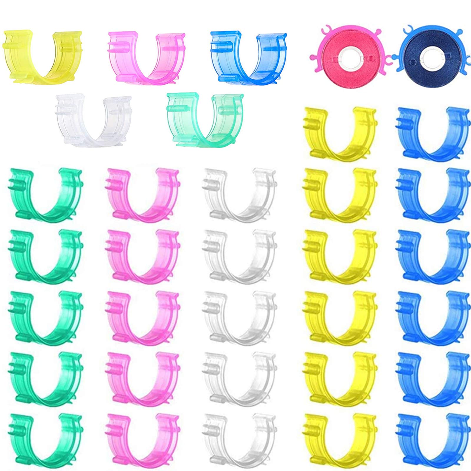 50-Pack Colorful Sewing Bobbin Clips - Small Thread Holder Clips for Sewing Machines, Quilting & Crafting - Durable Bobbin Holder Accessories for Organizing Threads & DIY Projects