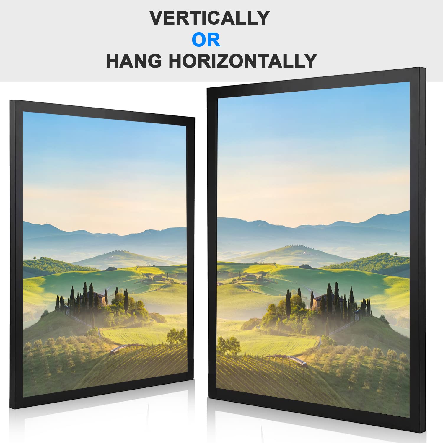 HUKONHEP A2 Black Picture Frame 16.5x23.4 with Plexiglass - Wall Gallery Frame for Home & Office Decor