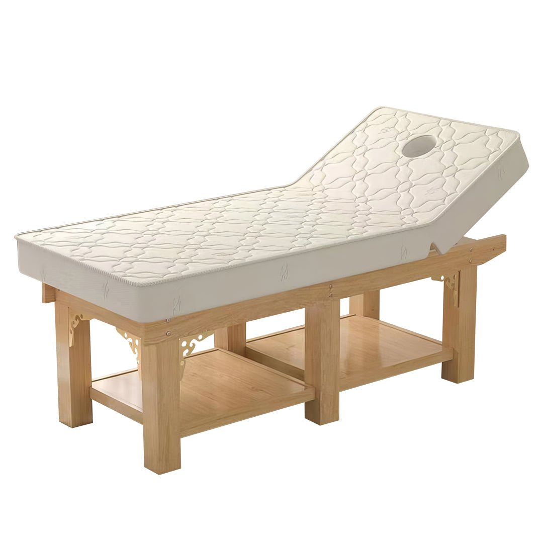 Extra Wide Wooden Stationary Tilt Massage SPA Table - Professional Portable Facial Bed for Salon, Spa & Home Use - Perfect for Massage Therapists, Estheticians & Relaxation