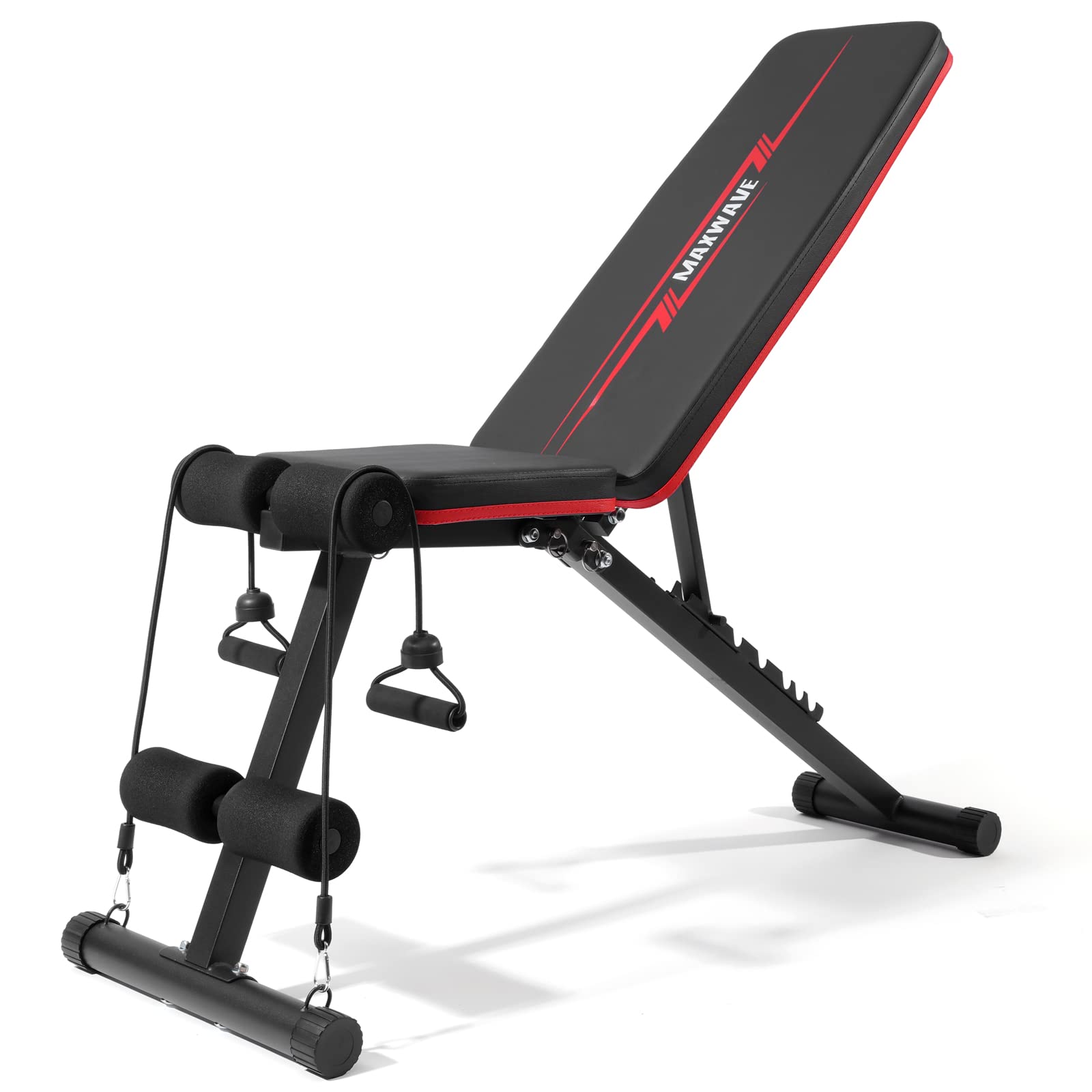 MAXWAVE Adjustable Weight Bench Press - Foldable Workout Bench for Home Gym, Strength Training Equipment with Incline & Decline (Ideal for Dumbbell Exercises, Full-Body Workouts & Small Spaces)
